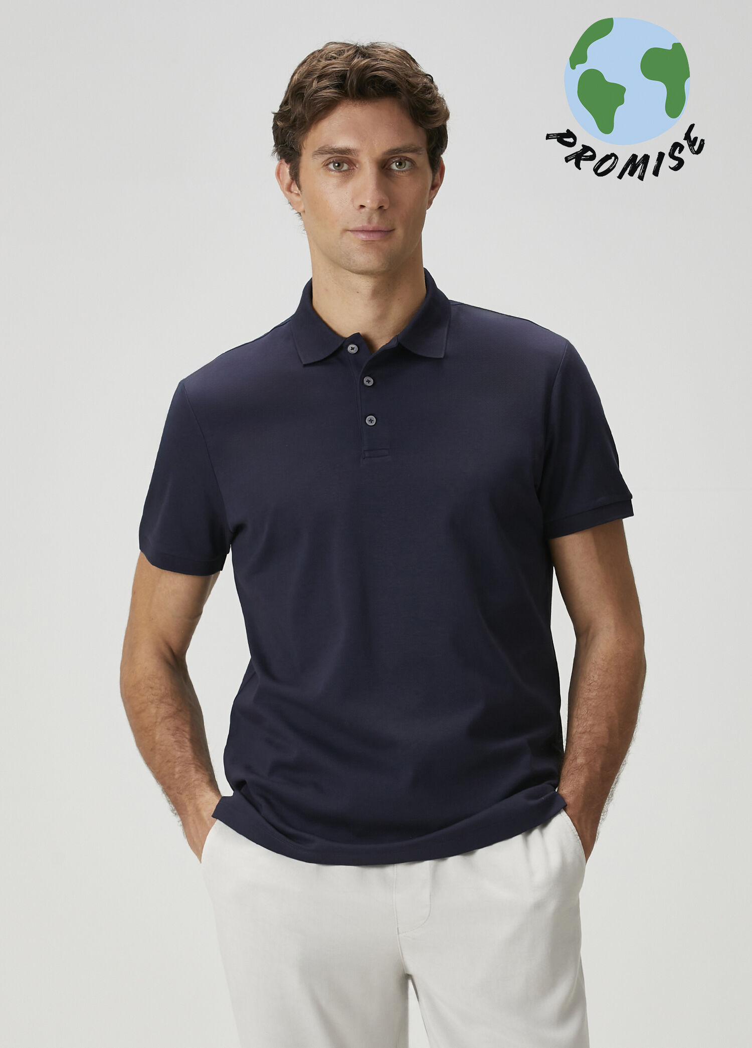 Lacivert Polo Yaka T-shirt
