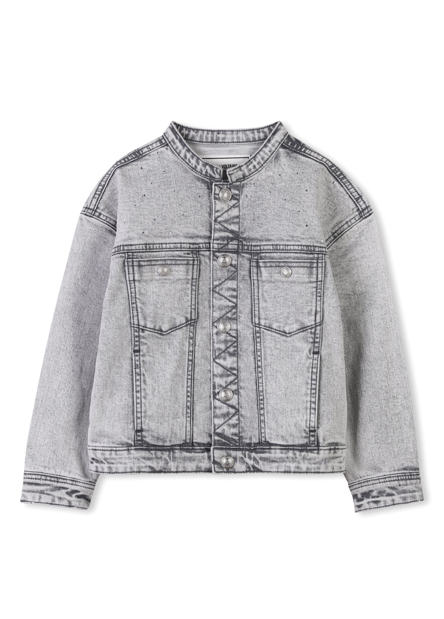 Gri Kız Çocuk Denim Ceket