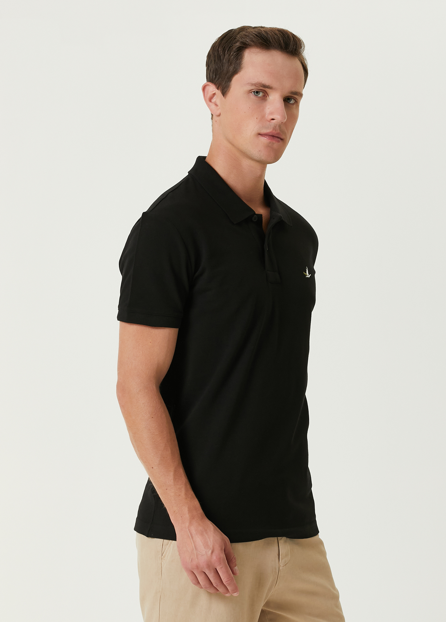 Slim Fit Siyah Polo Yaka T-shirt_2