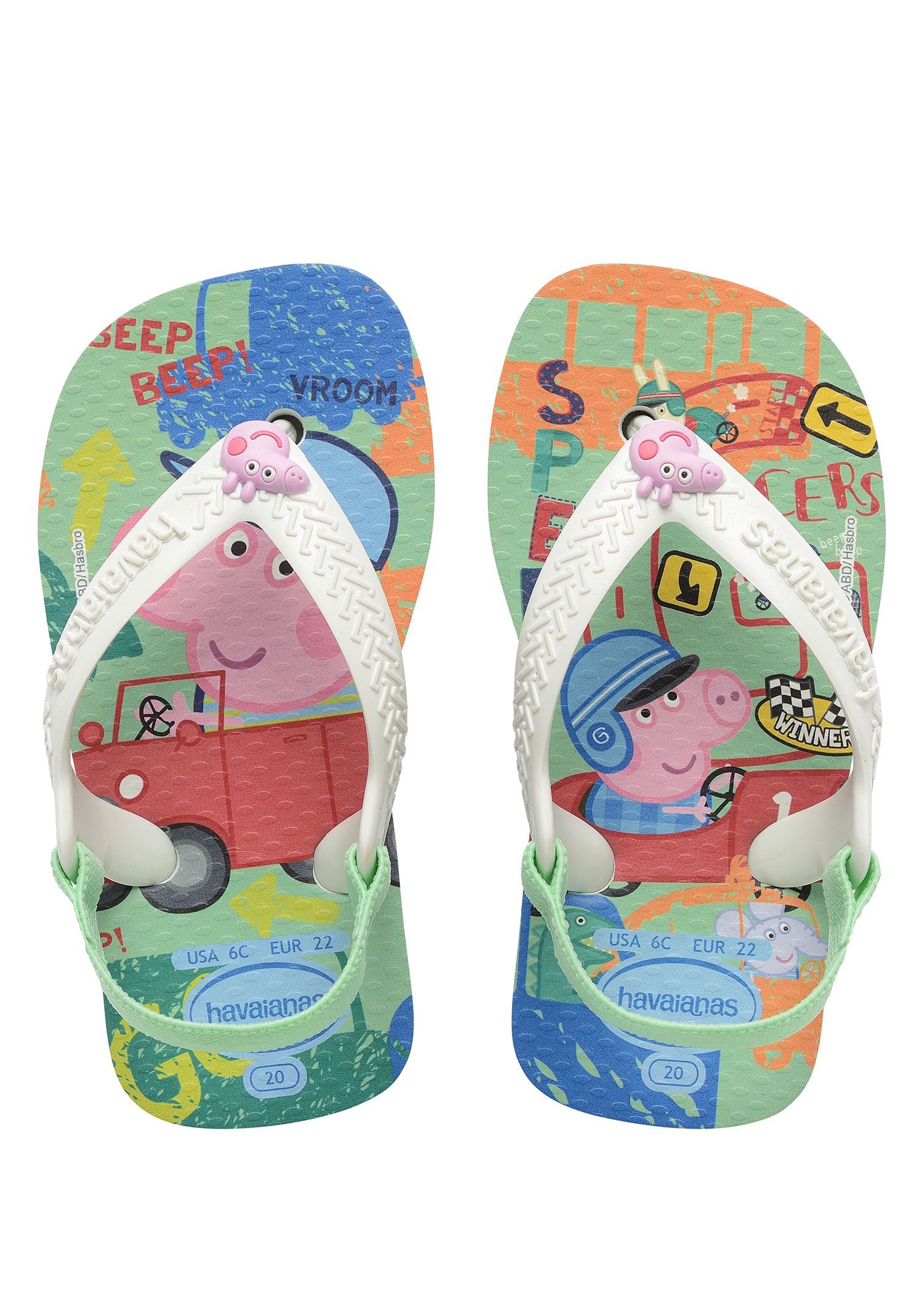Peppa Pig Beyaz Unisex Bebek Plaj Terliği