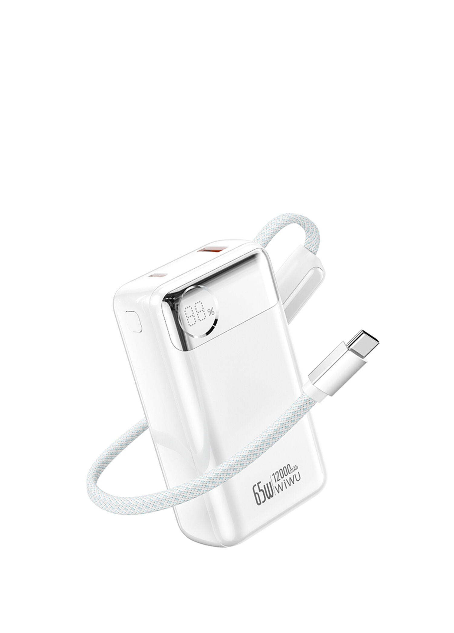 T132 Power Plus Serisi 12000mAh 65W PD Dahili Kablolu Powerbank