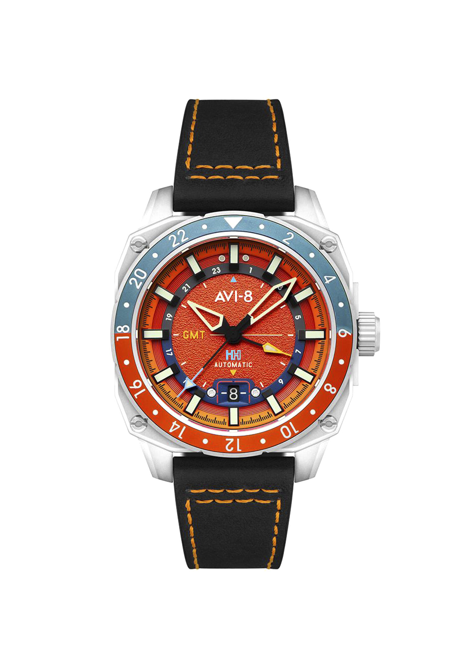 ウェア yoshi_8._aki_3.8 AVI-8 Siyah Erkek Hawker Hunter GMT AV-4122-06 Siyah Deri Erkek