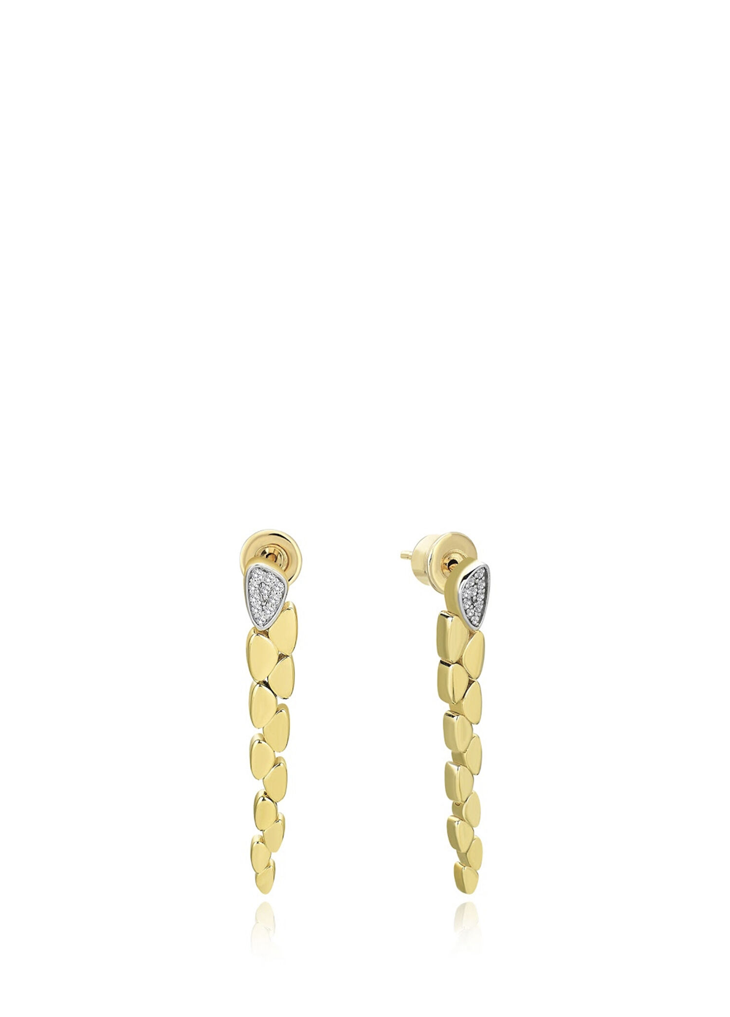 Togetherness Earring Pırlanta Taşlı 14 Ayar Pembe Altın Kadın Küpe