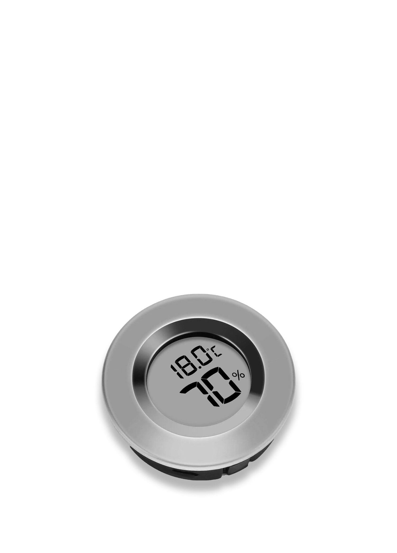 Silver Yuvarlak Dijital Mini Higrometre