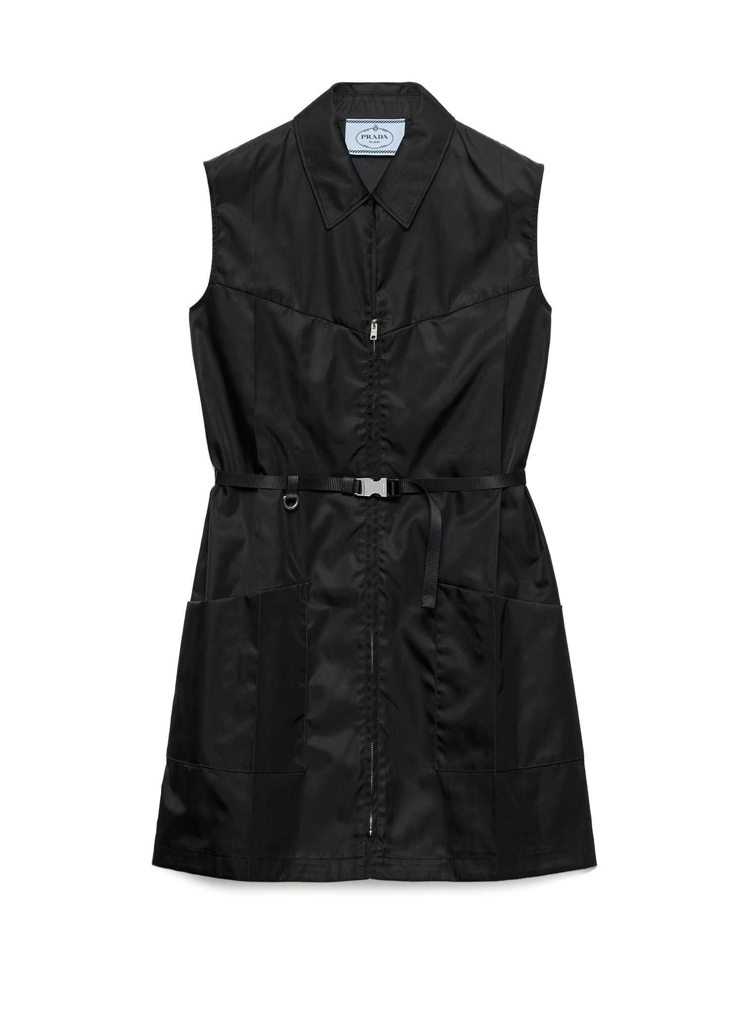 Siyah Re-Nylon Kolsun Kadın Mini Elbise
