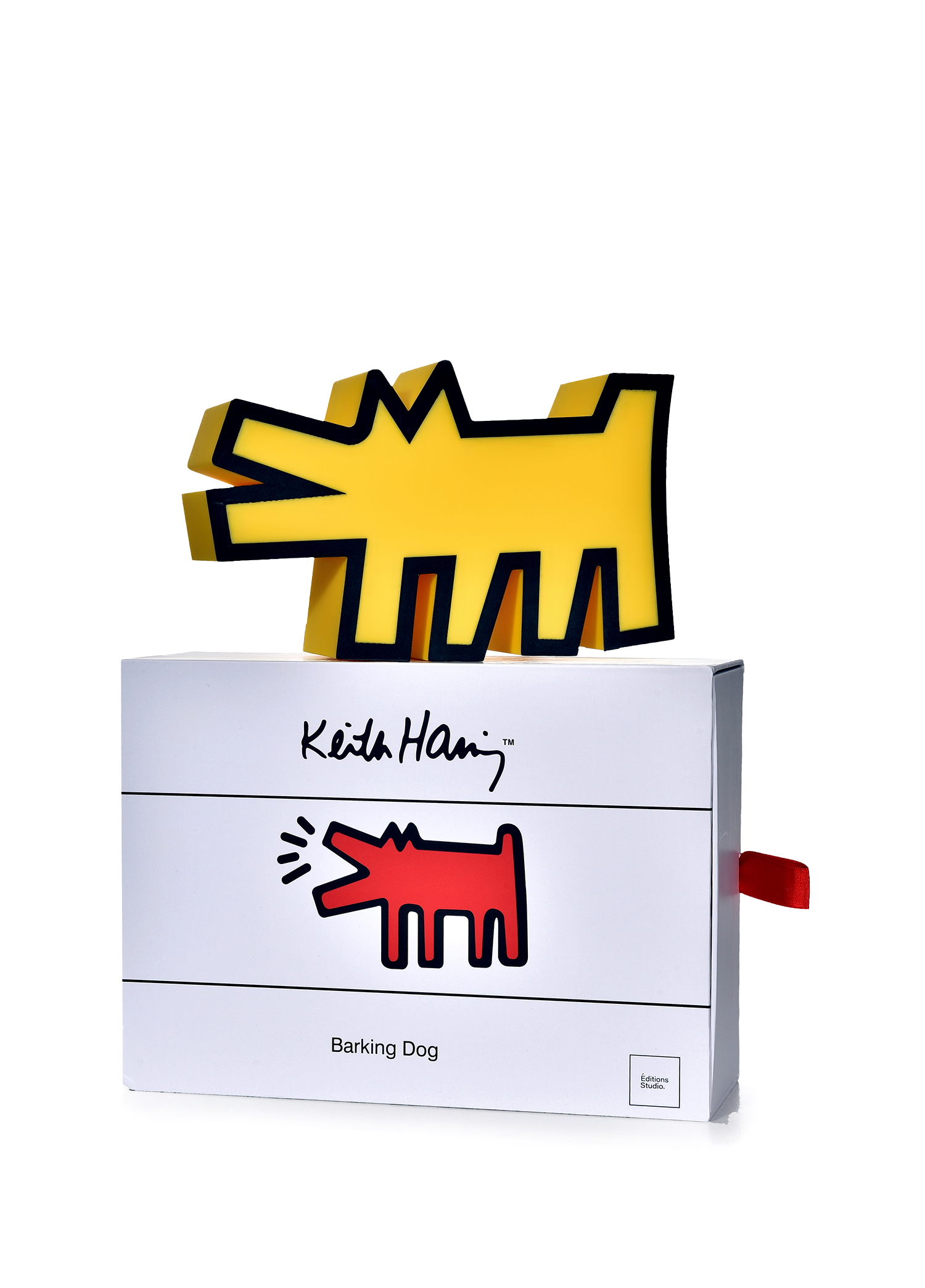 Keith Haring Barking Dog Sarı Heykel