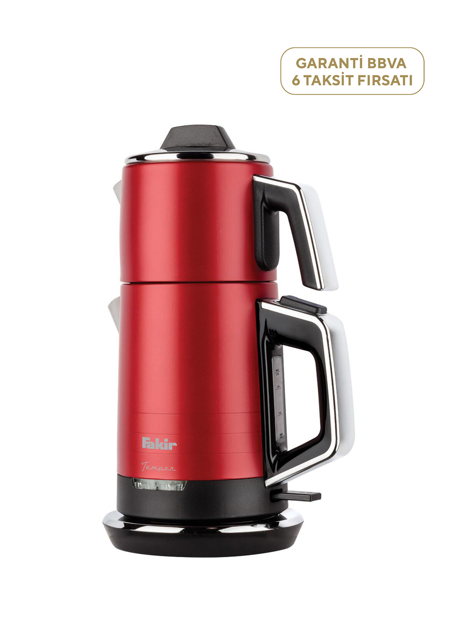 Temper Rouge Kırmızı Çay Makinesi