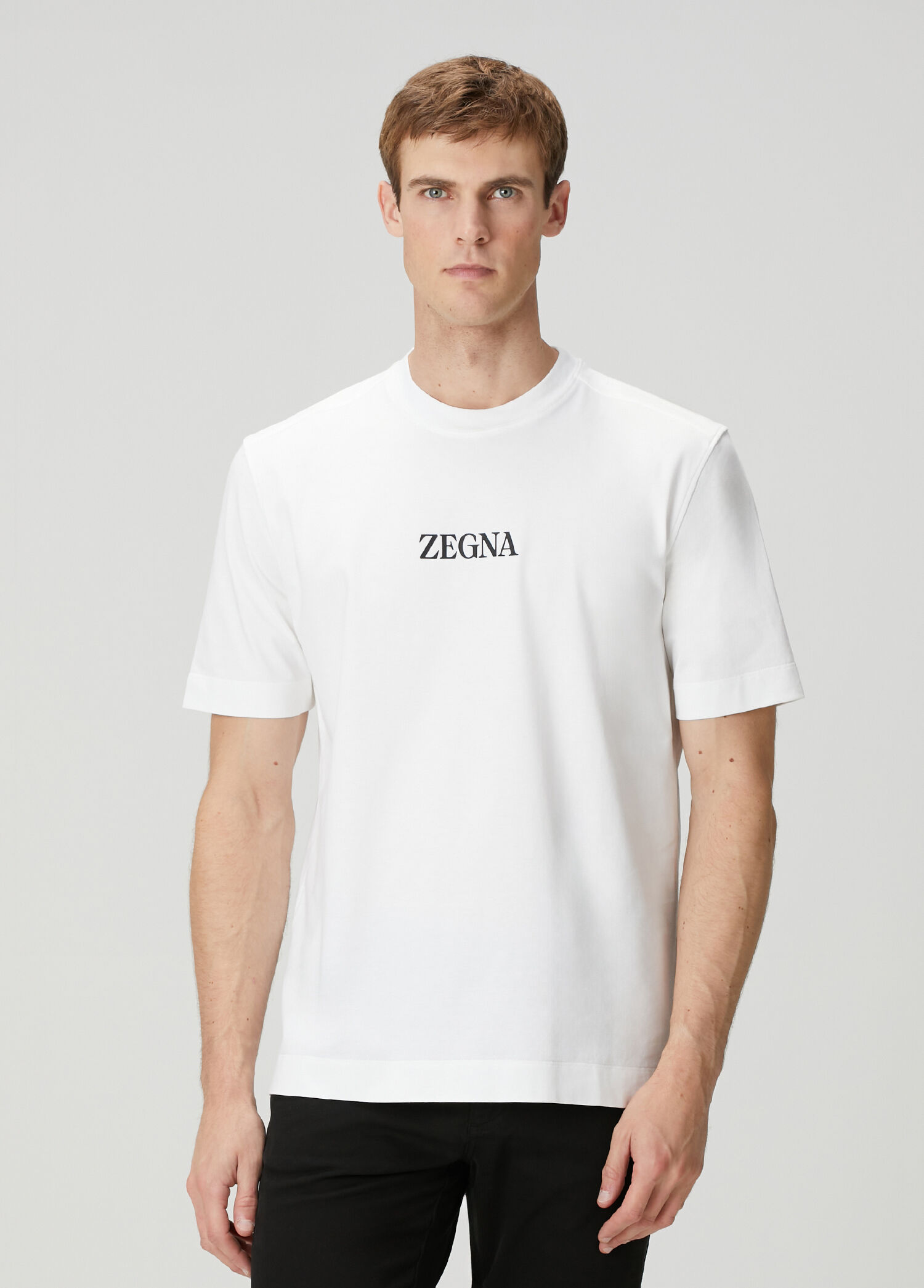 Beyaz Logo Baskılı T-shirt