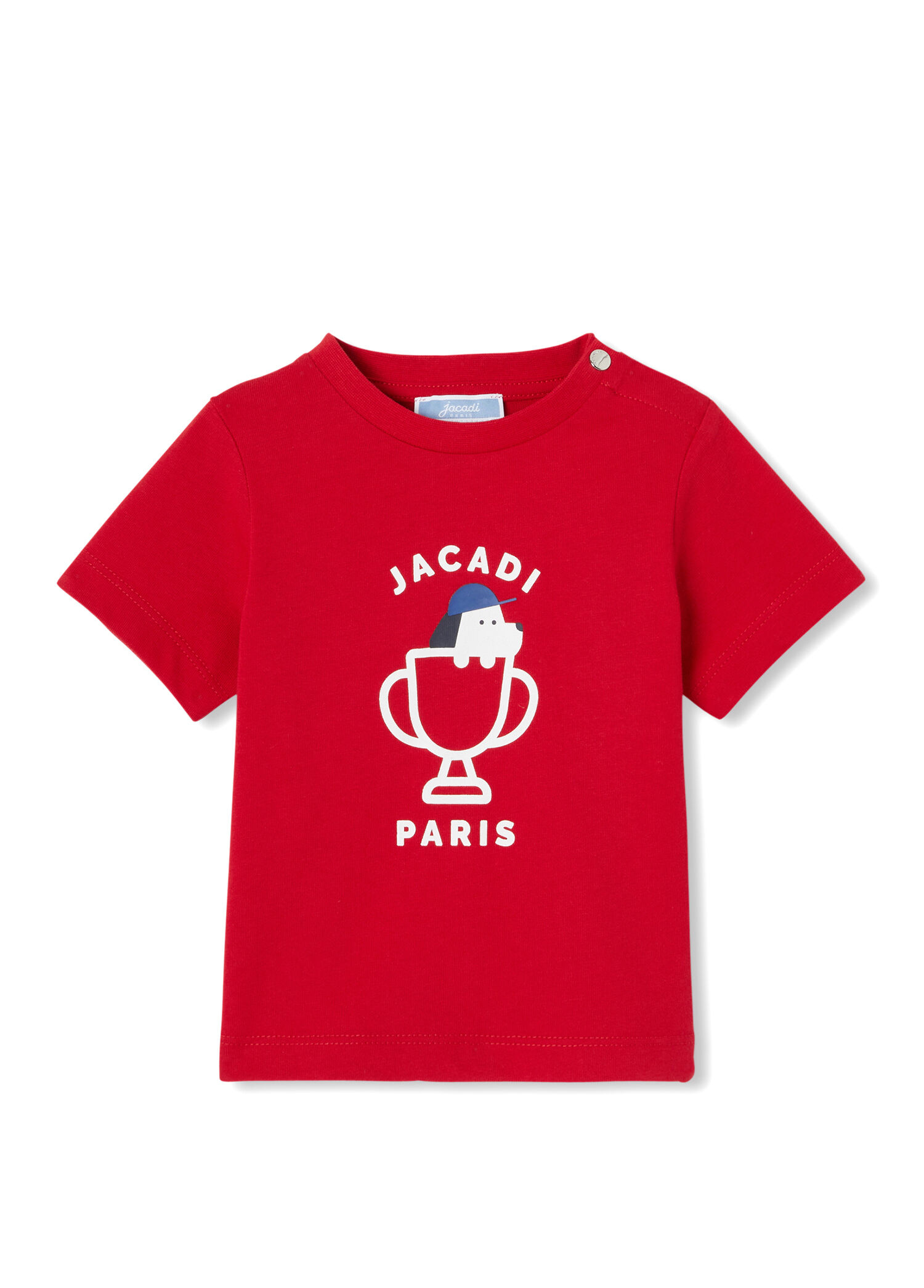 Kırmız Tuğla Baskılı Pamuklu Kısa Kollu Erkek Bebek T-shirt