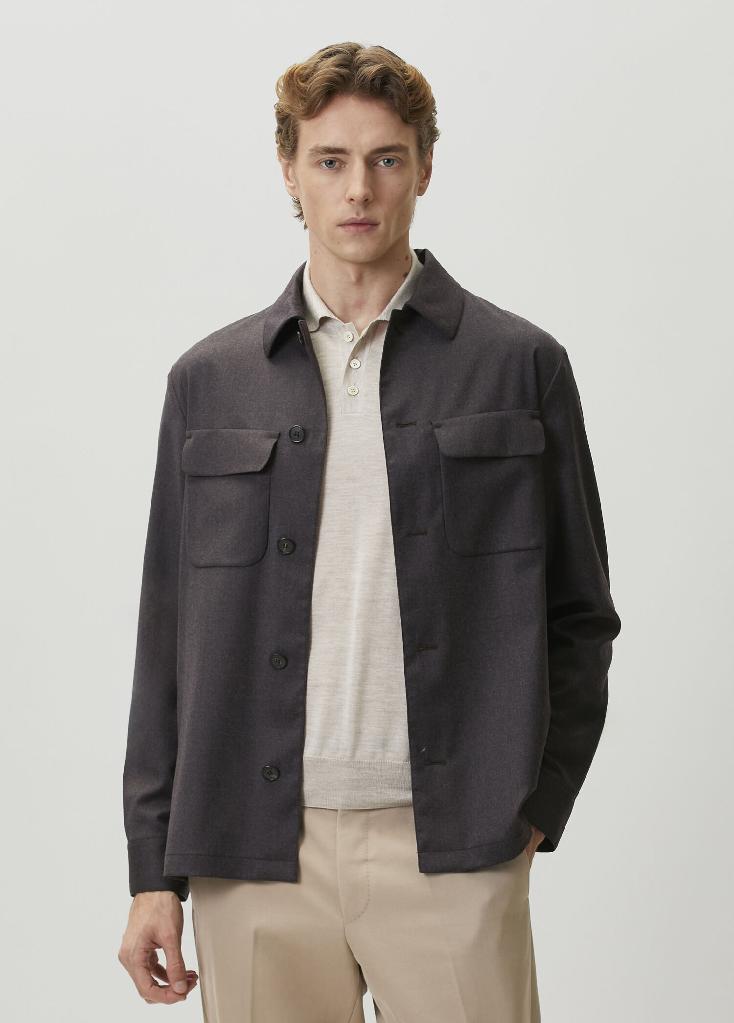 Purple wool outer shirt