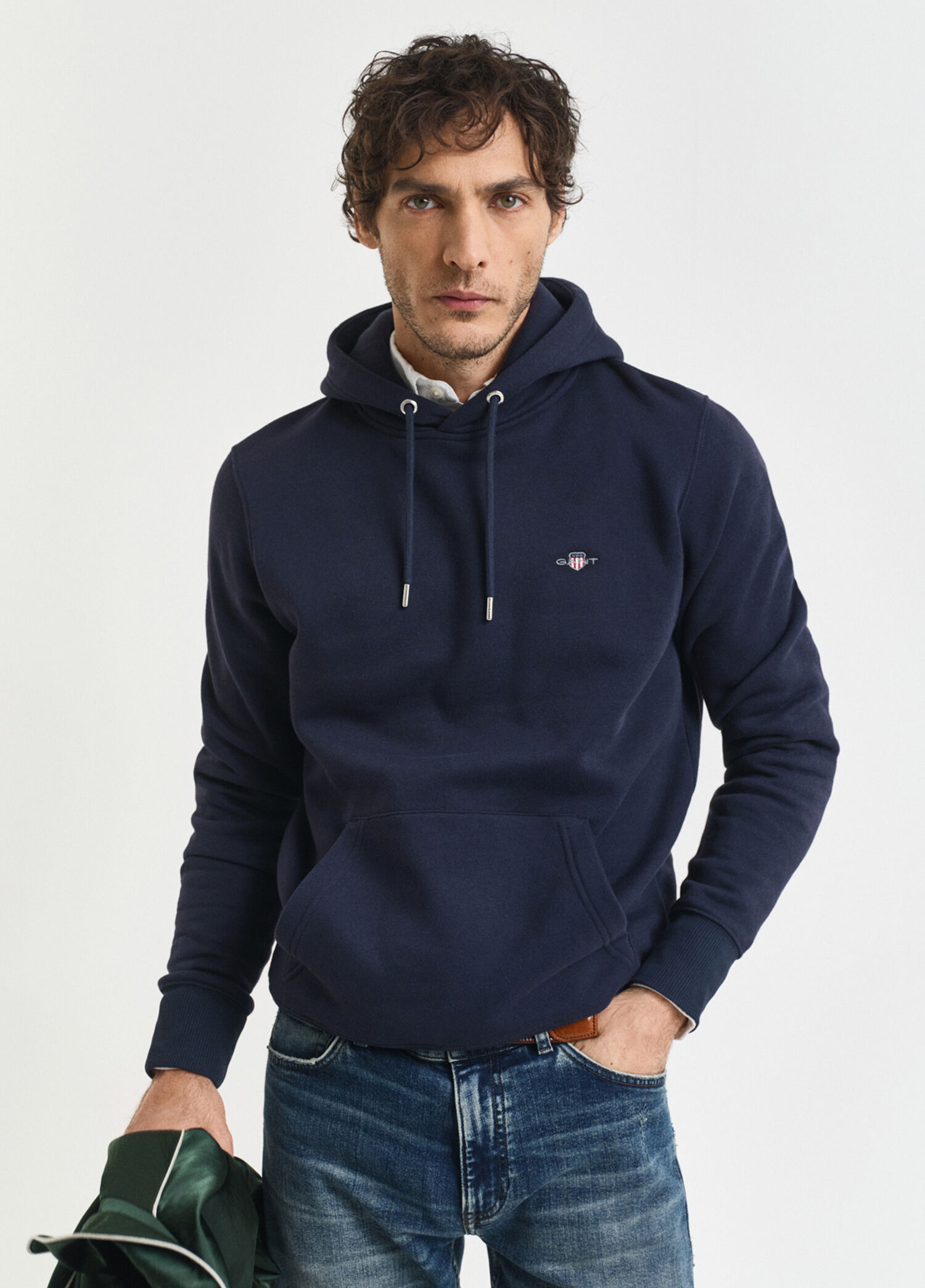 Lacivert Kapüşonlu Regular Fit Erkek Sweatshirt