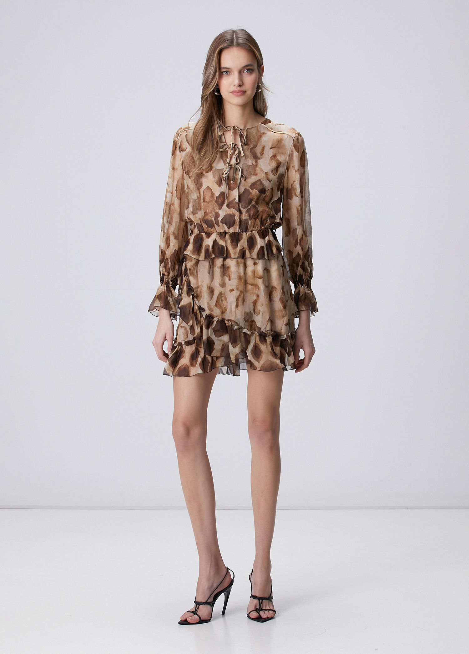 Brown Leopard Print Mini Dress