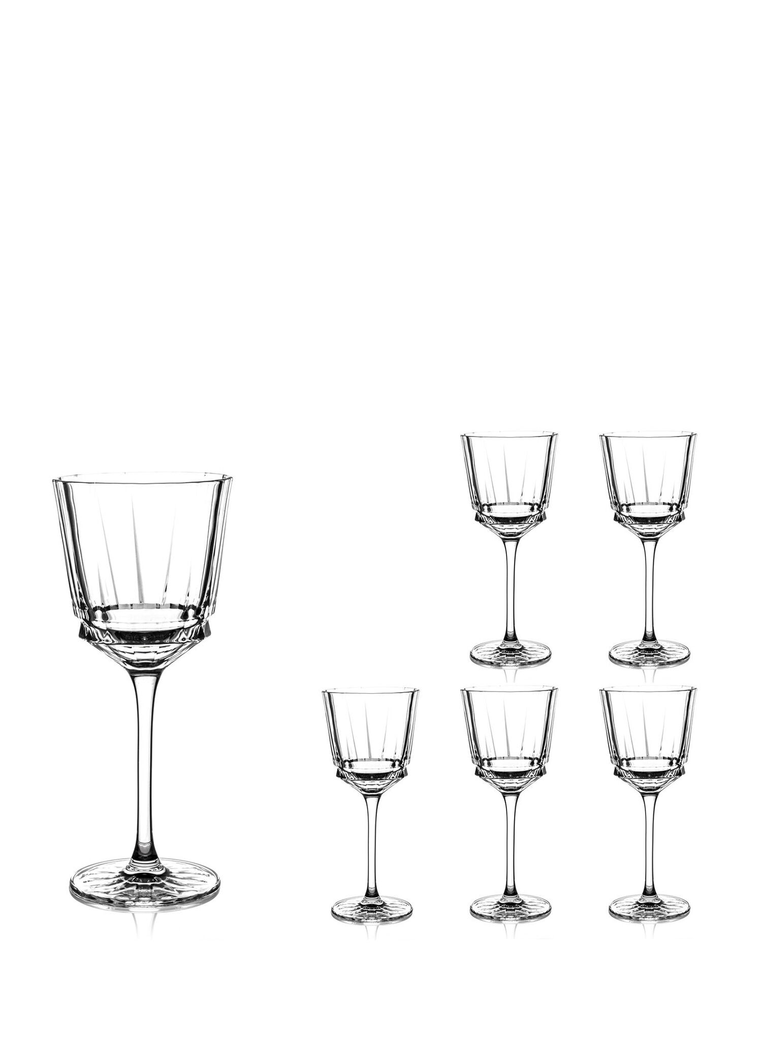 Macassar Şeffaf Kristal 6'lı Kadeh Seti