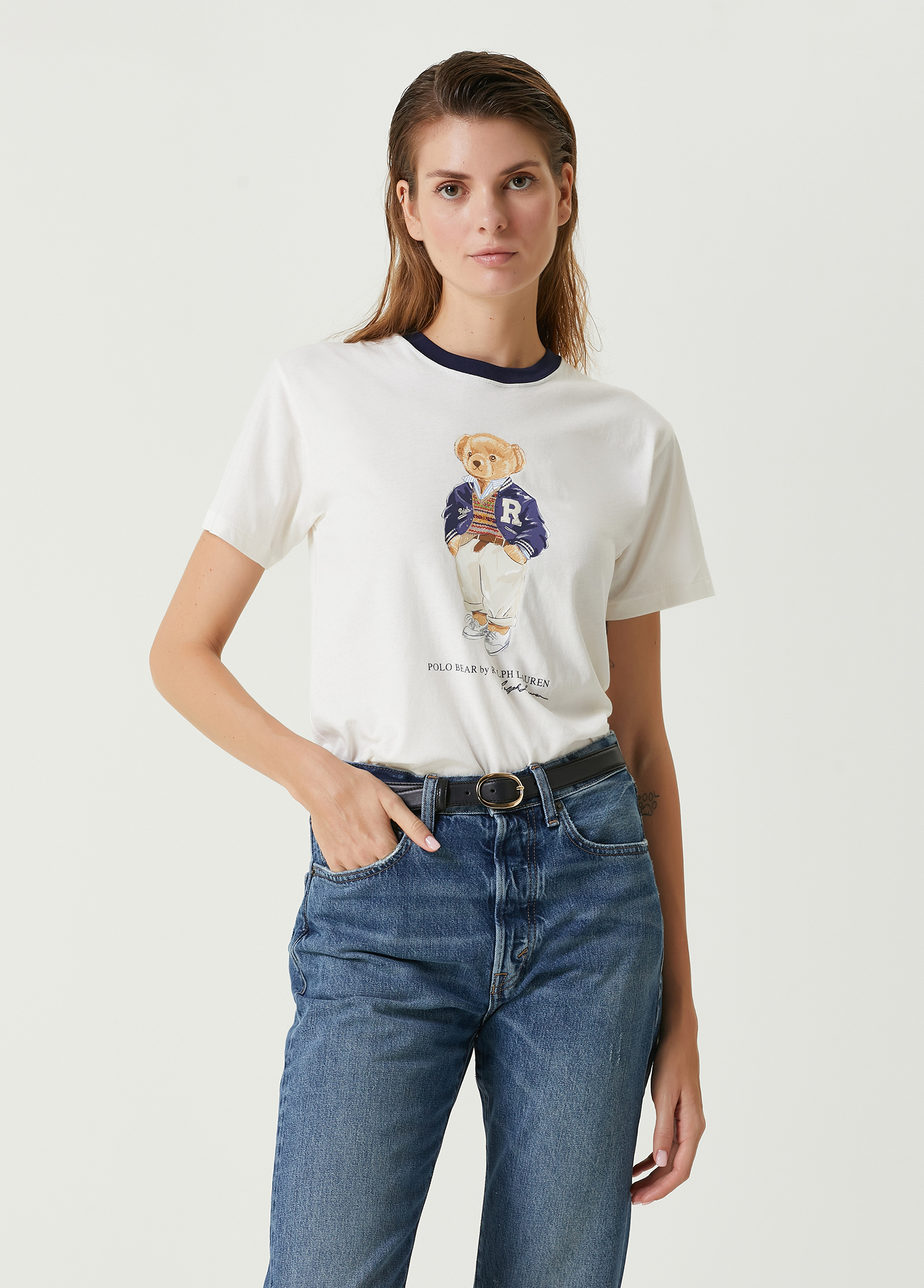 Polo Bear Lacivert Beyaz T-shirt