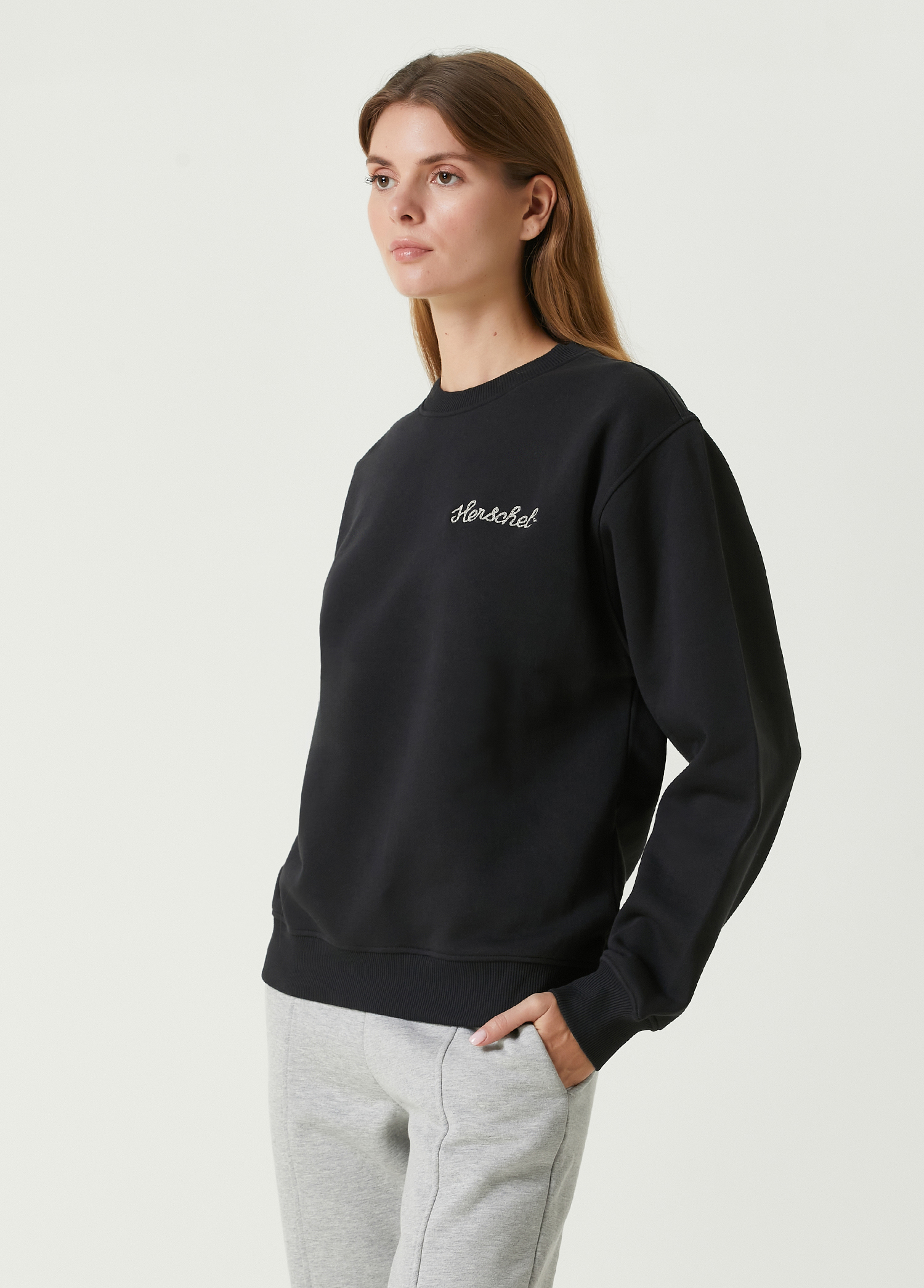 Chain Stitch Crew Siyah Sweatshirt