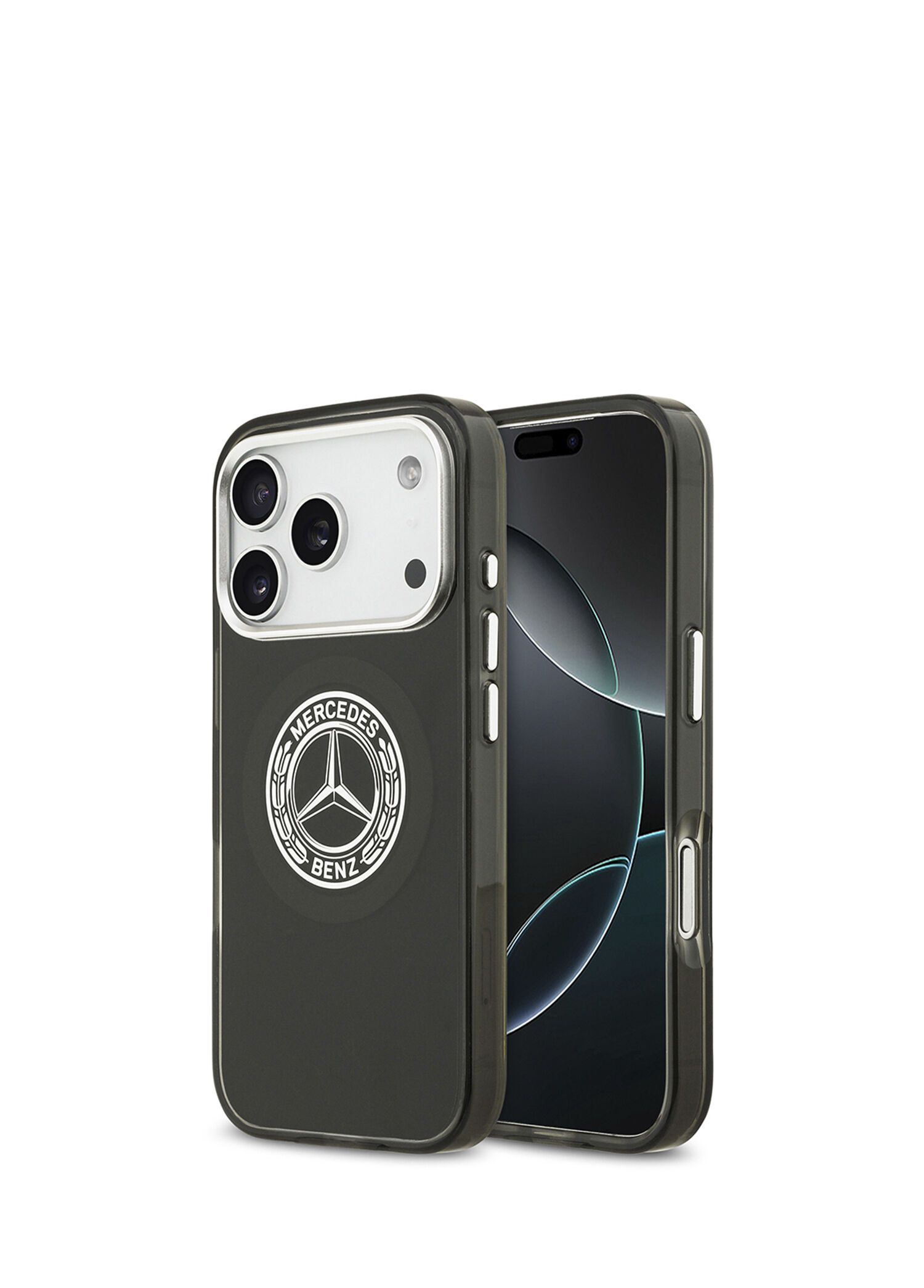 Mercedes - iPhone 17 Pro Nostaljik Yıldız Çift Katmanlı PC MagSafe Uyumlu Telefon Kılıfı - Siyah