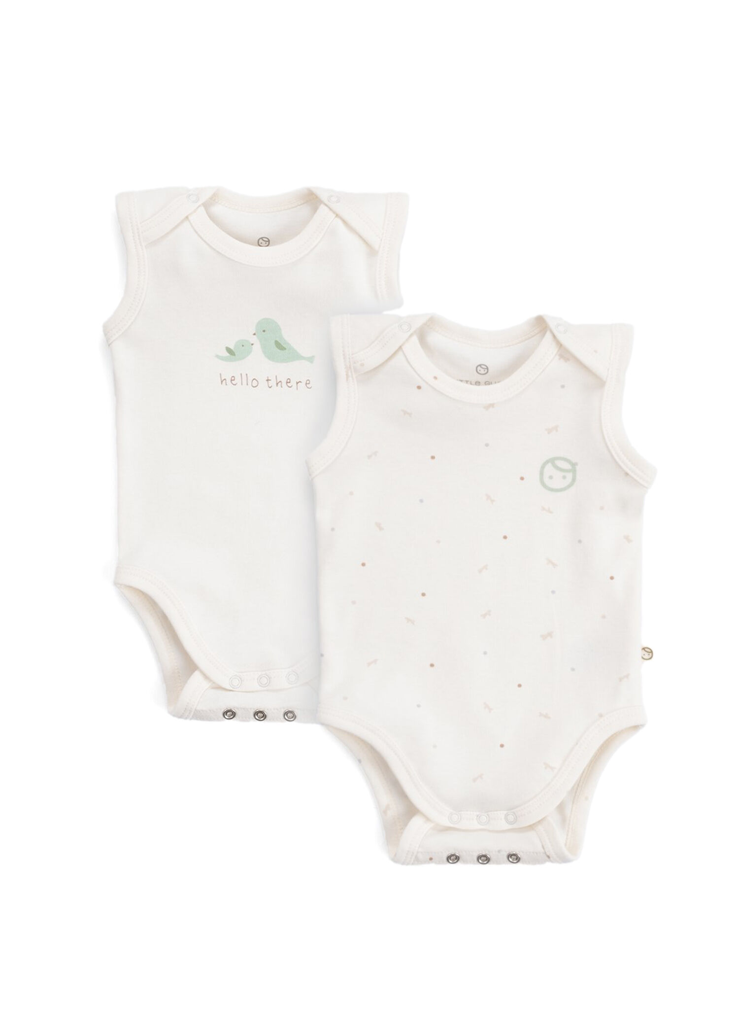 Ekru Pamuklu Çıtçıtlı Twig Unisex Bebek 2'li Atlet Seti