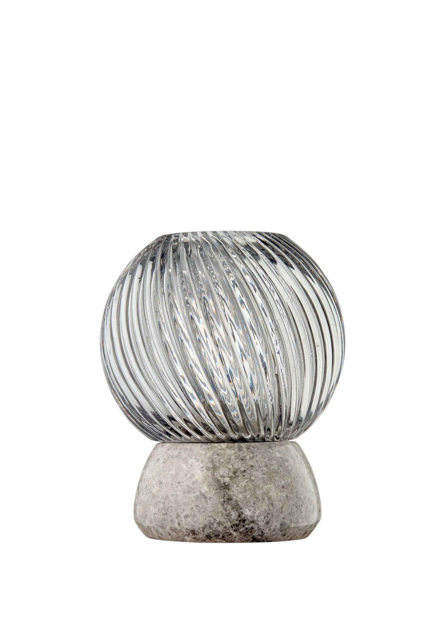 Bakara Collection - Twist of Marble Silver Smoke Füme Cam Mermer Mumluk - Füme
