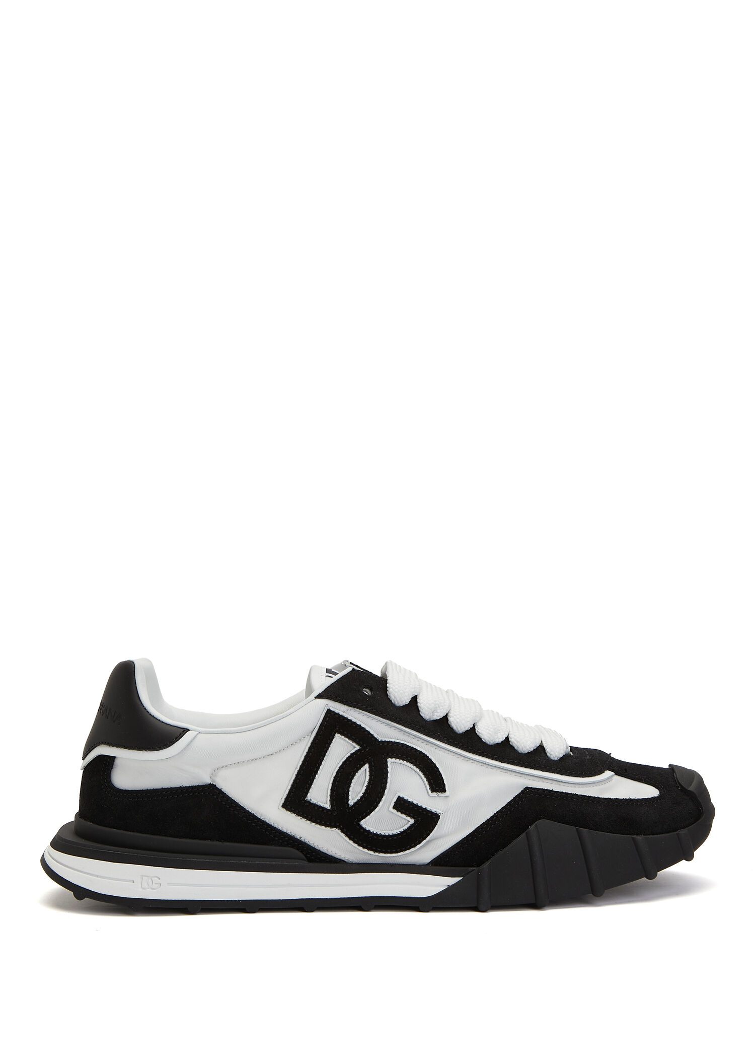 Dolce&Gabbana Siyah-Beyaz Erkek Athletic Siyah Beyaz Erkek Deri