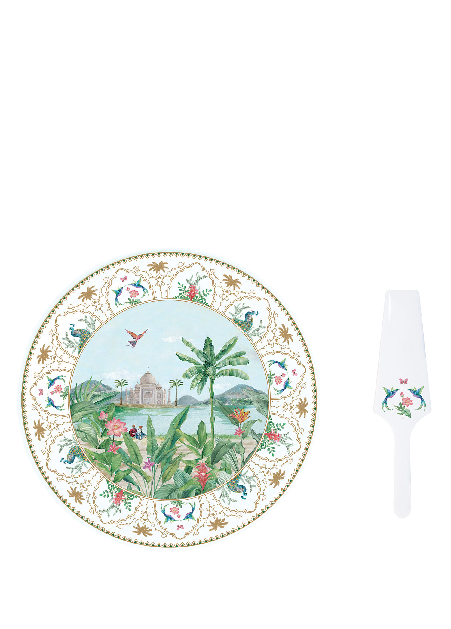 P Easy Life Paradise Sauvage Desenli Porselen Pasta Servis Tabagi 32 Cm
