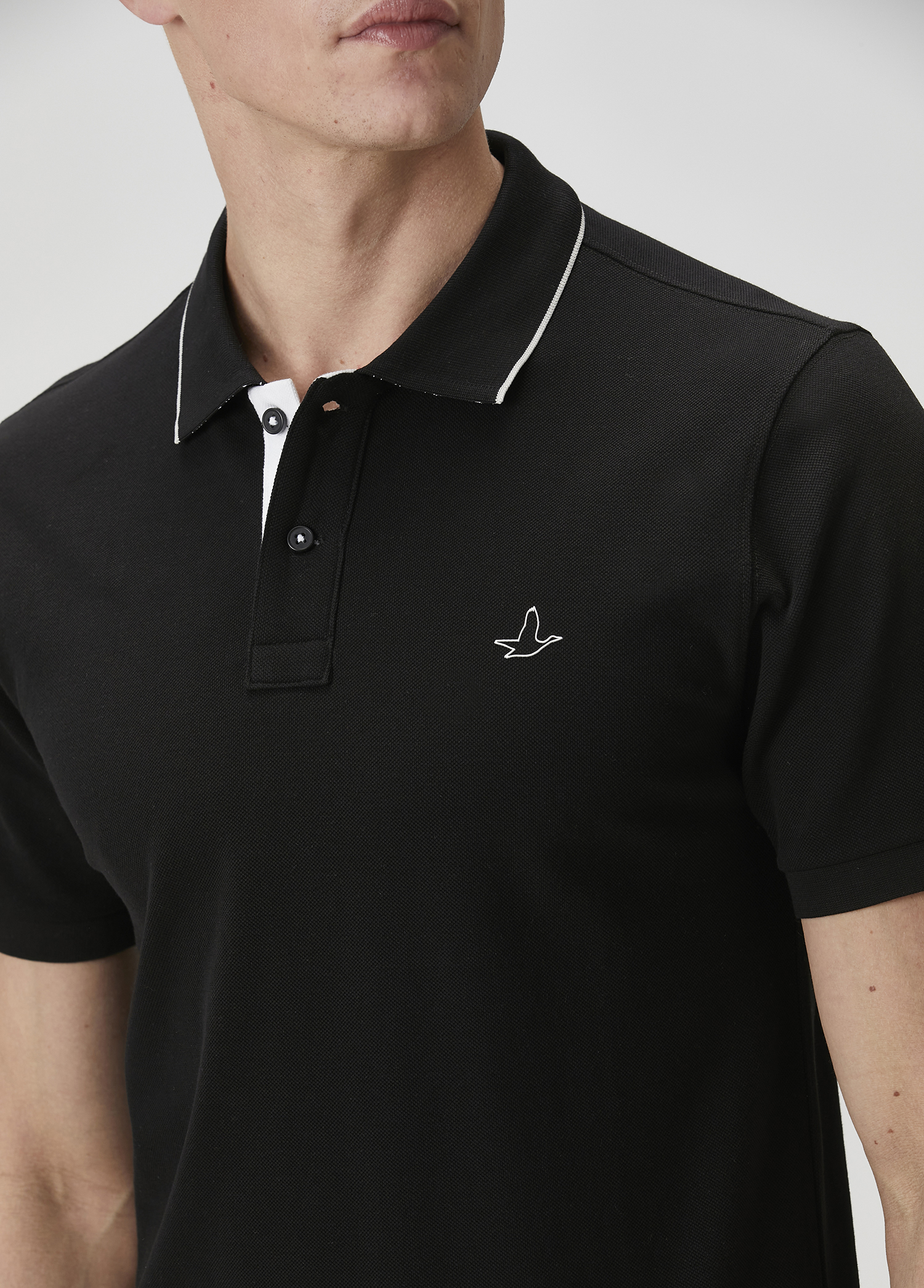 Slim Fit Siyah Polo Yaka T-shirt_5