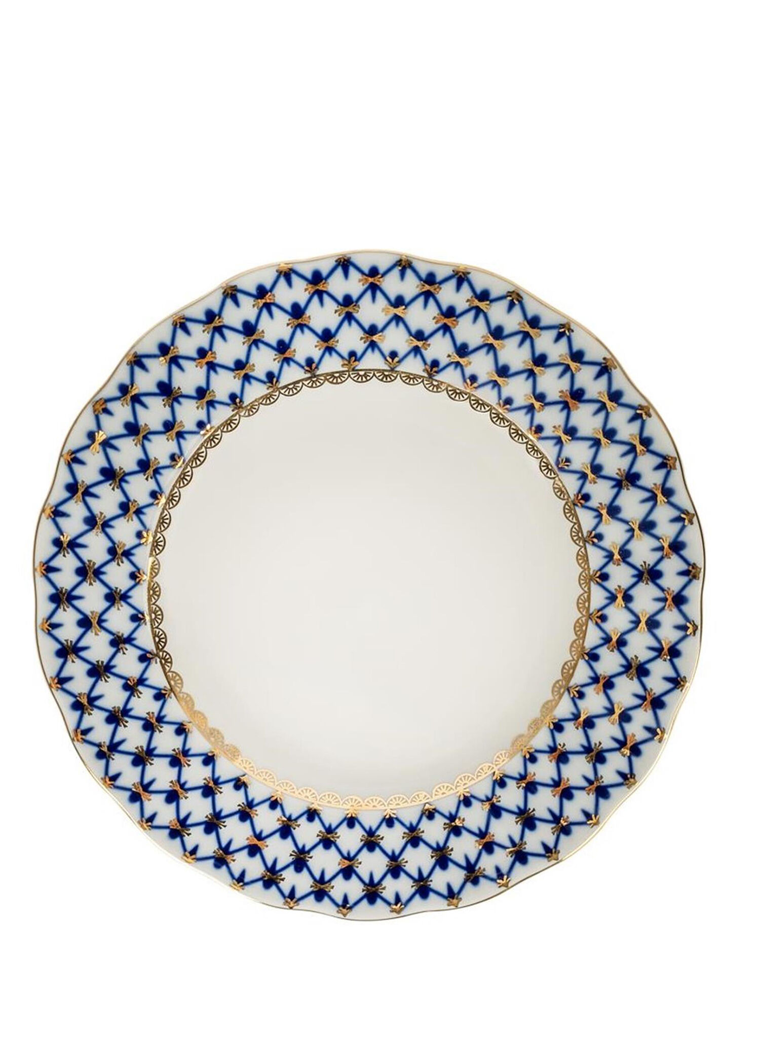 Cobalt Net Mavi Porselen Pasta Tabağı 15 cm