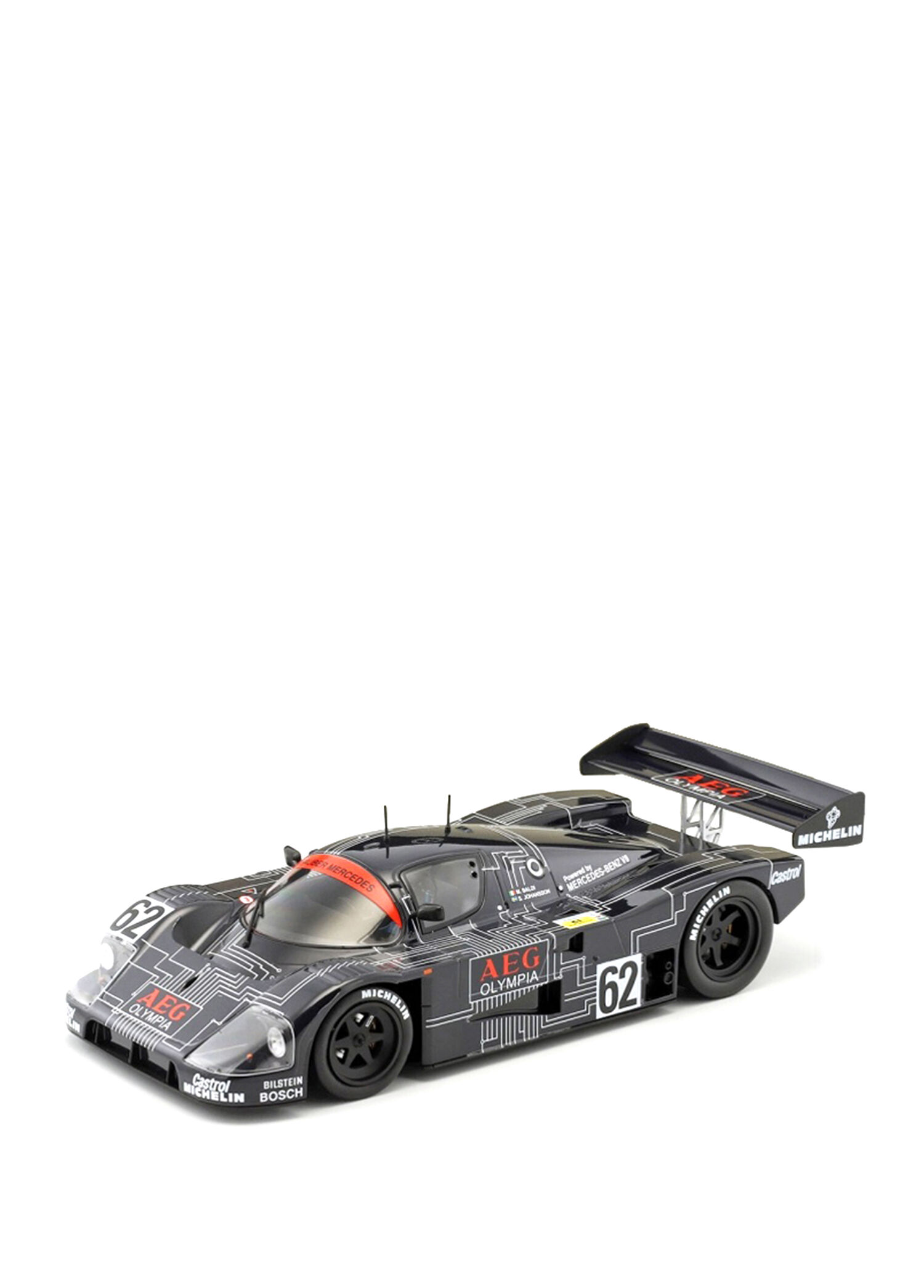 1:18 1988 Mercedes Benz Sauber C9 62 Winner 1000km Spa Francorchamps Lacivert Model Araba