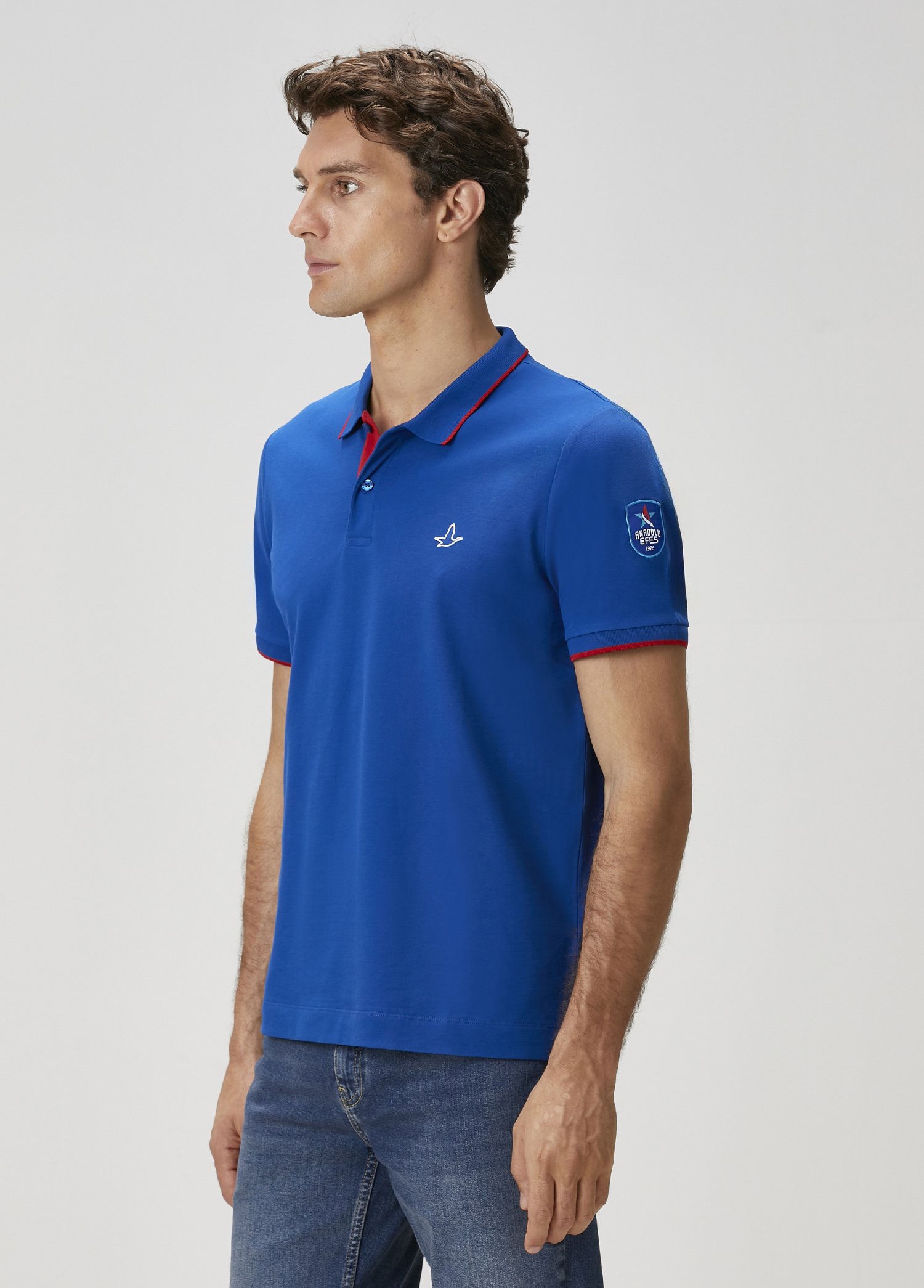 X Anadolu Efes Mavi Polo Yaka T-shirt_5