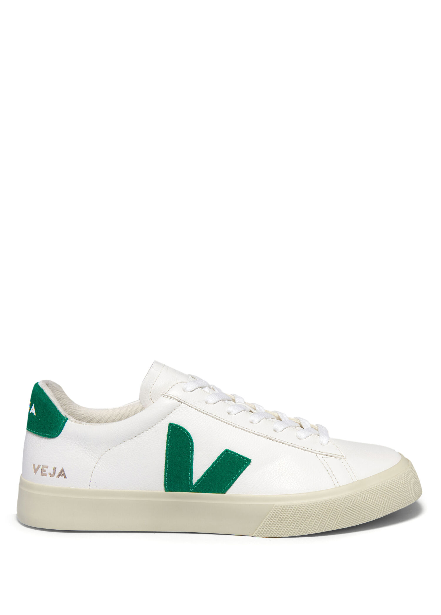 Veja - Campo Chromefree Beyaz Yeşil Kadın Deri Sneaker - Beyaz-Yesil