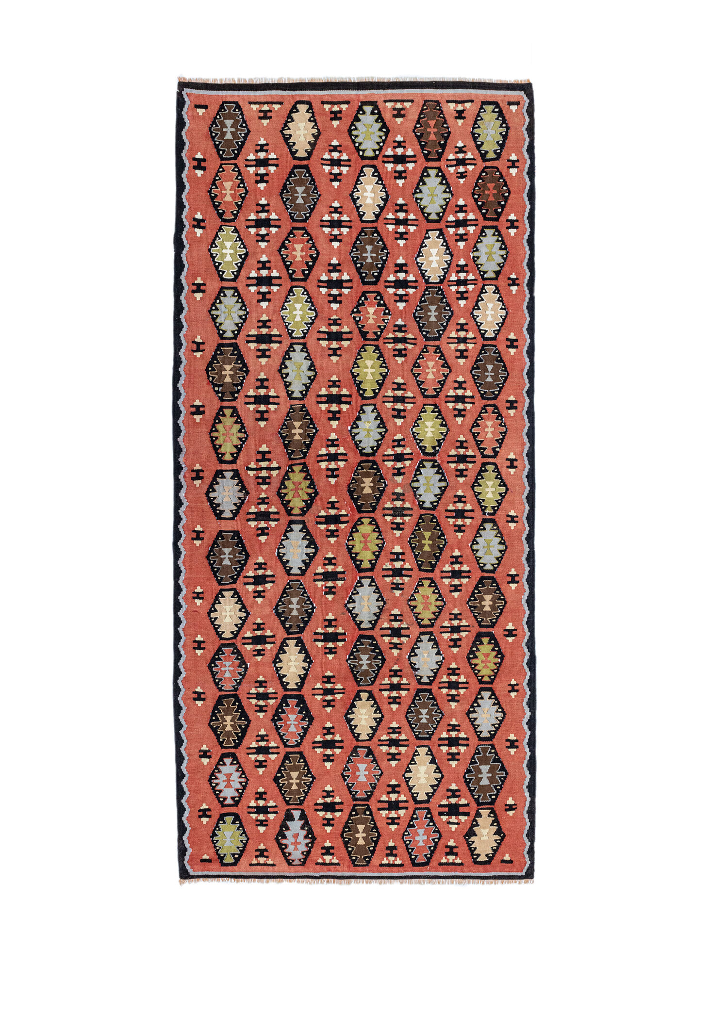 Vintage Bohem Yün Kilim 95x211 cm