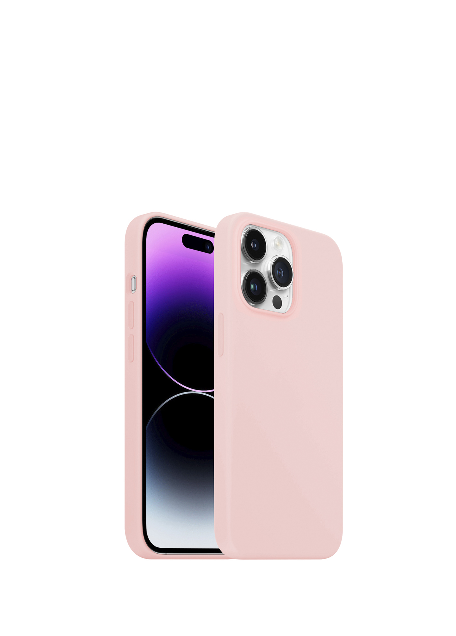 iPhone 14 Pro Max Rubber Fit Pembe Plastik Kılıf