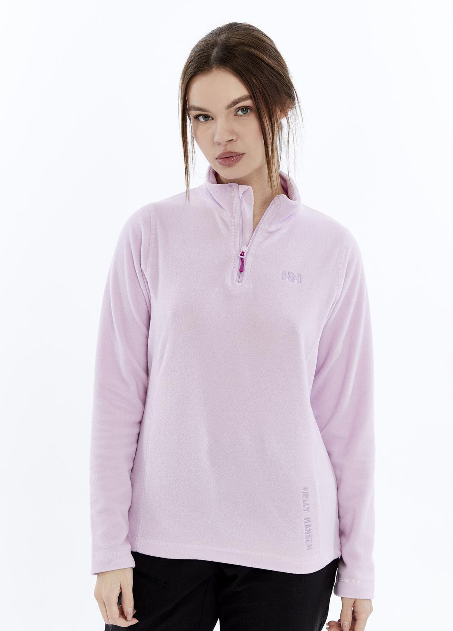 Yarım Fermuarlı Lila Kadın Polar Sweatshirt