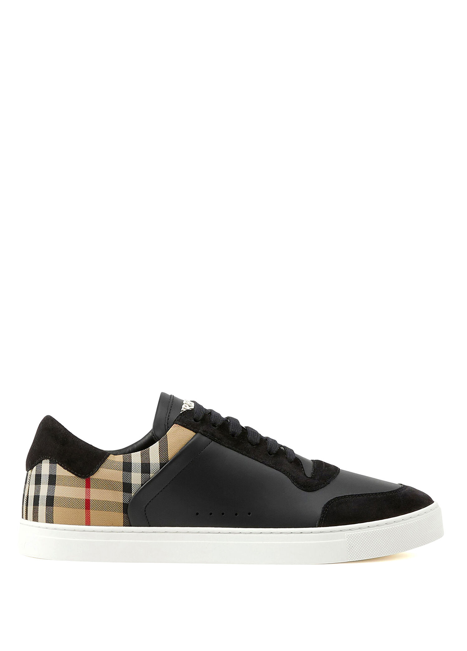 Leather Suede and Check Siyah Erkek Sneaker