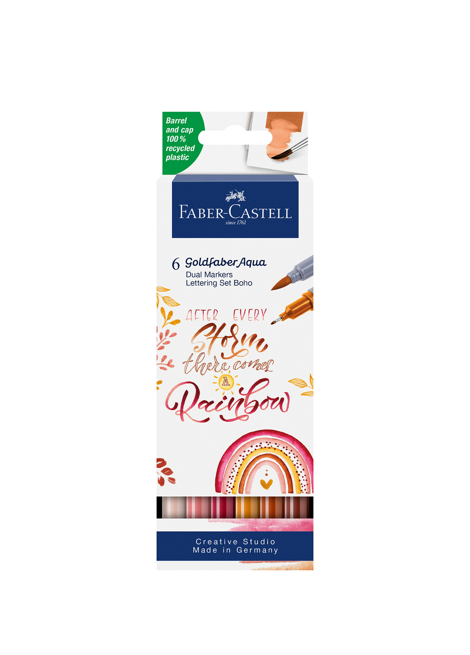 Goldfaber Aqua Çift Uçlu Markör 6’lı Kaligrafi Boho Fırça ve Fineliner Uç