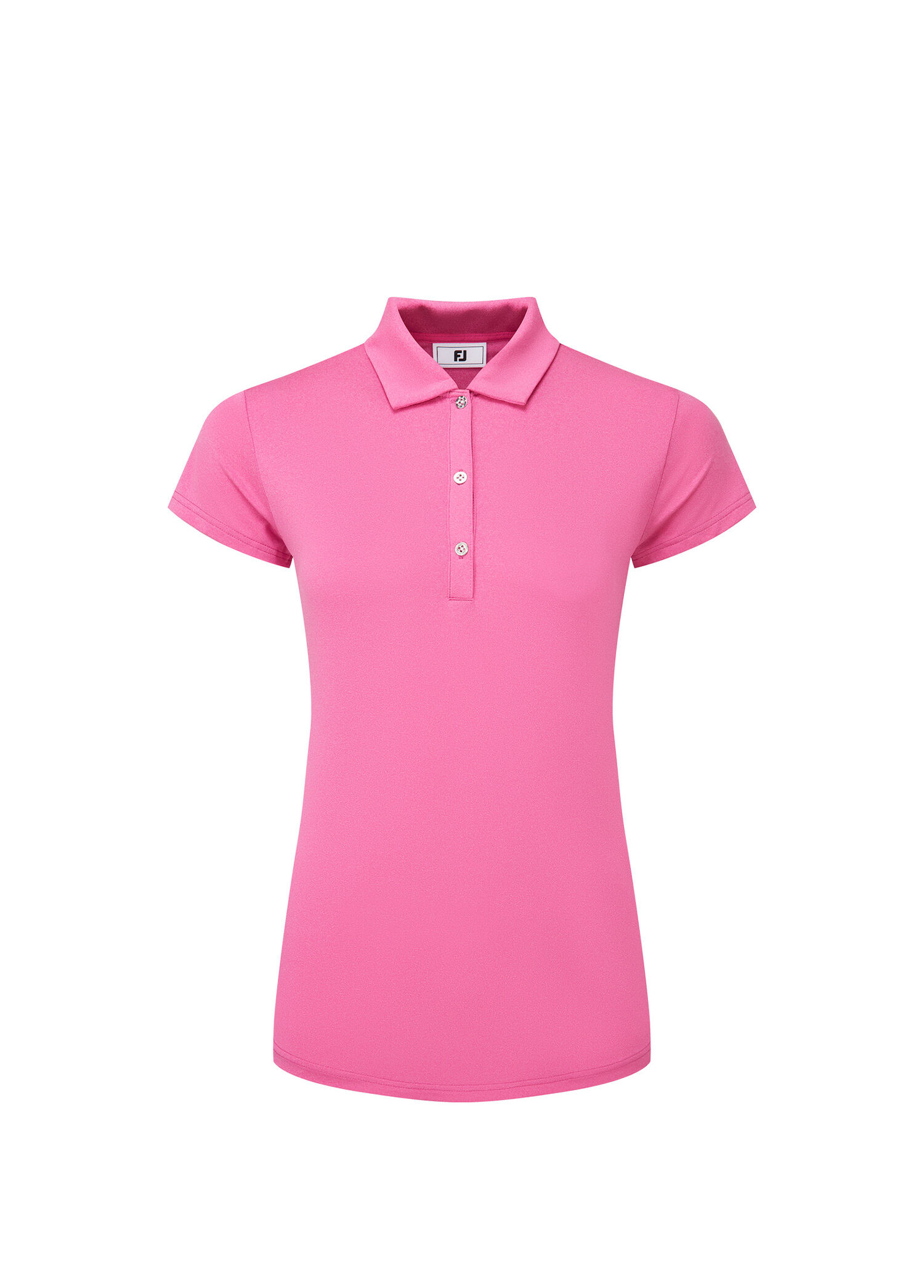 Cap Sleeve Lisle Hot Pink Kısa Kollu Kadın Golf T-Shirt