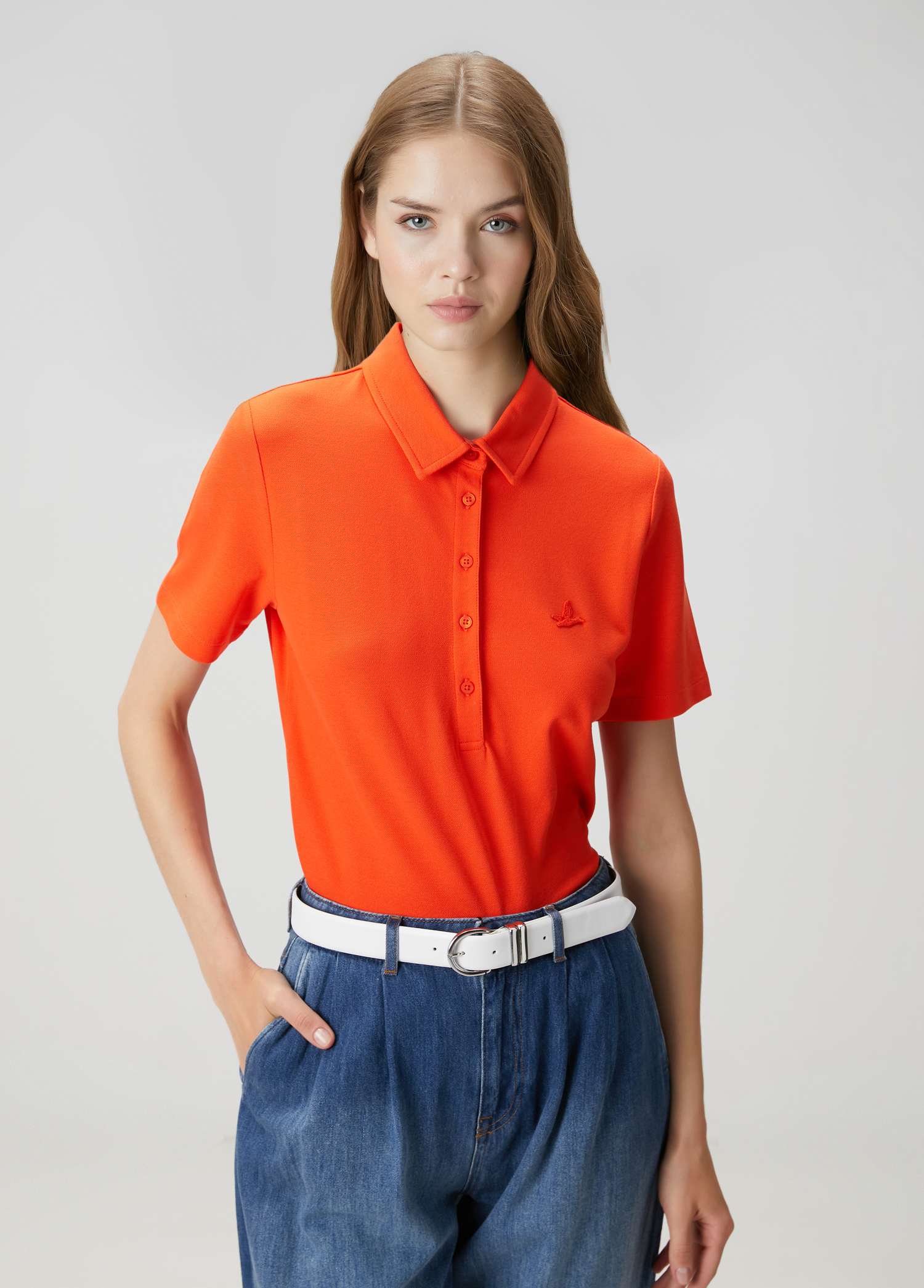 Mercan Logo Nakışlı Polo T-shirt