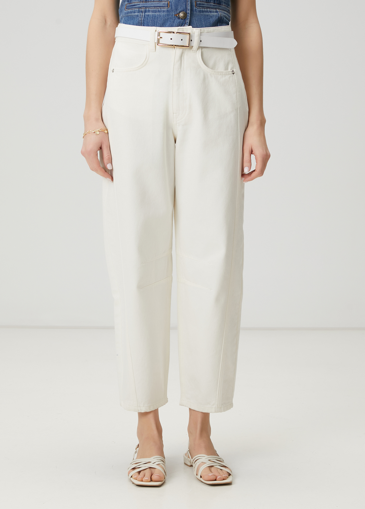 Ekru Slouchy Jean Pantolon_1