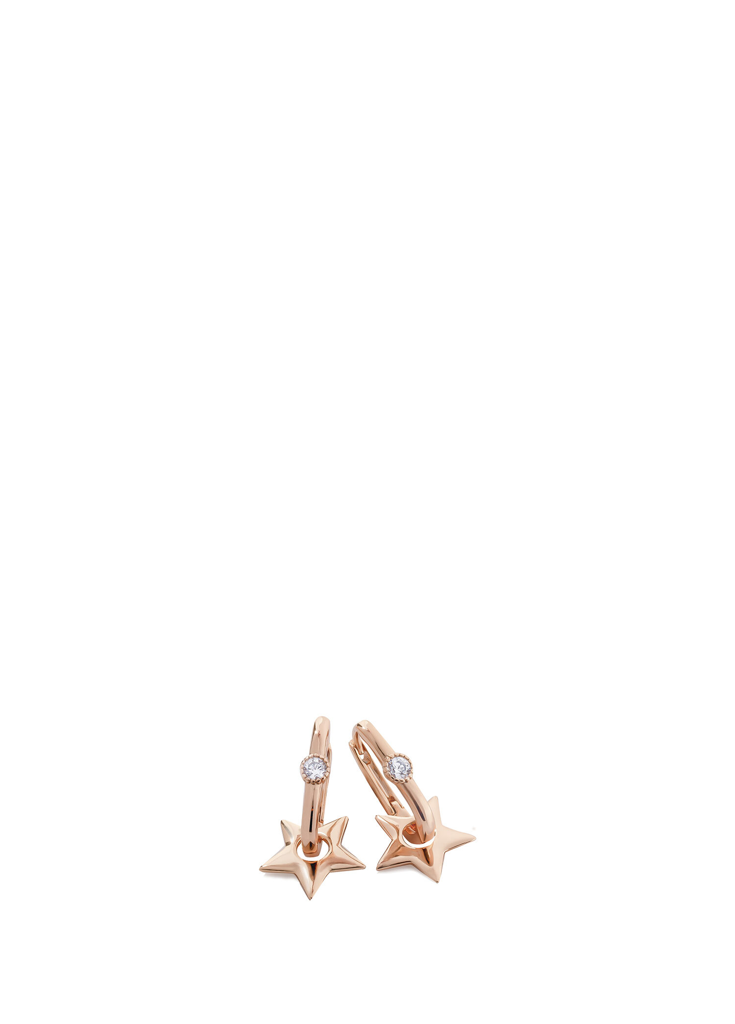 Mini Taşlı Yıldız Rose Gold Kadın Küpe