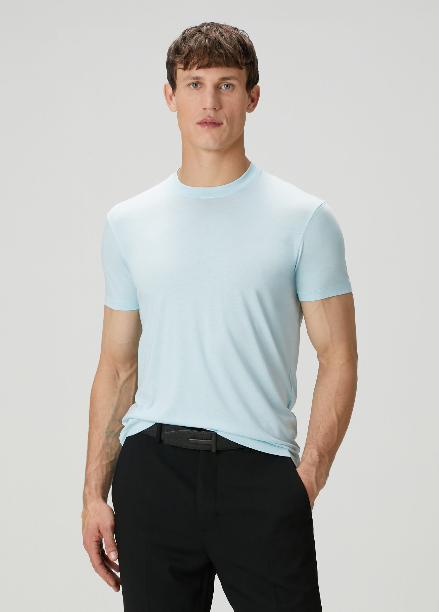 Açık Mavi Basic T-shirt
