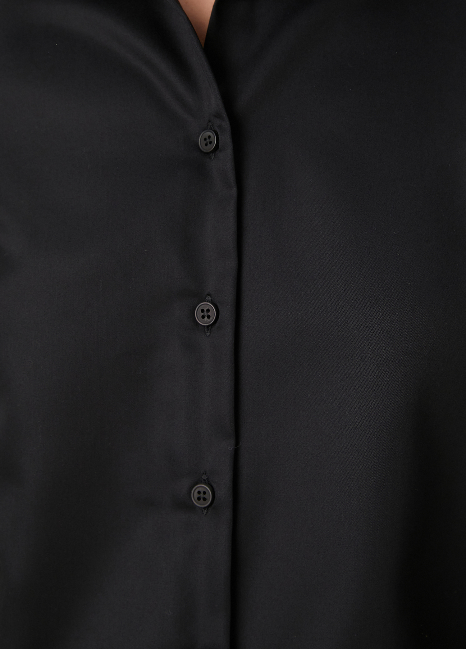 Slim Fit Non Iron Klasik Siyah Gömlek_5