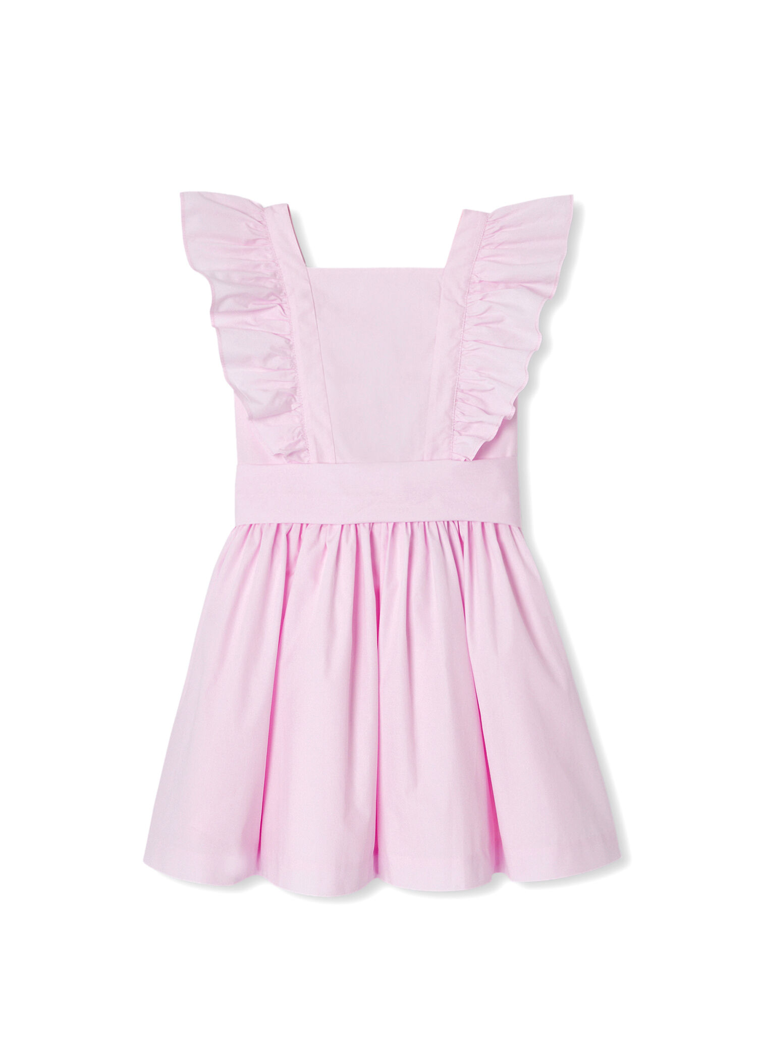 Pembe Poplin Halter Yaka Kız Çocuk Elbise