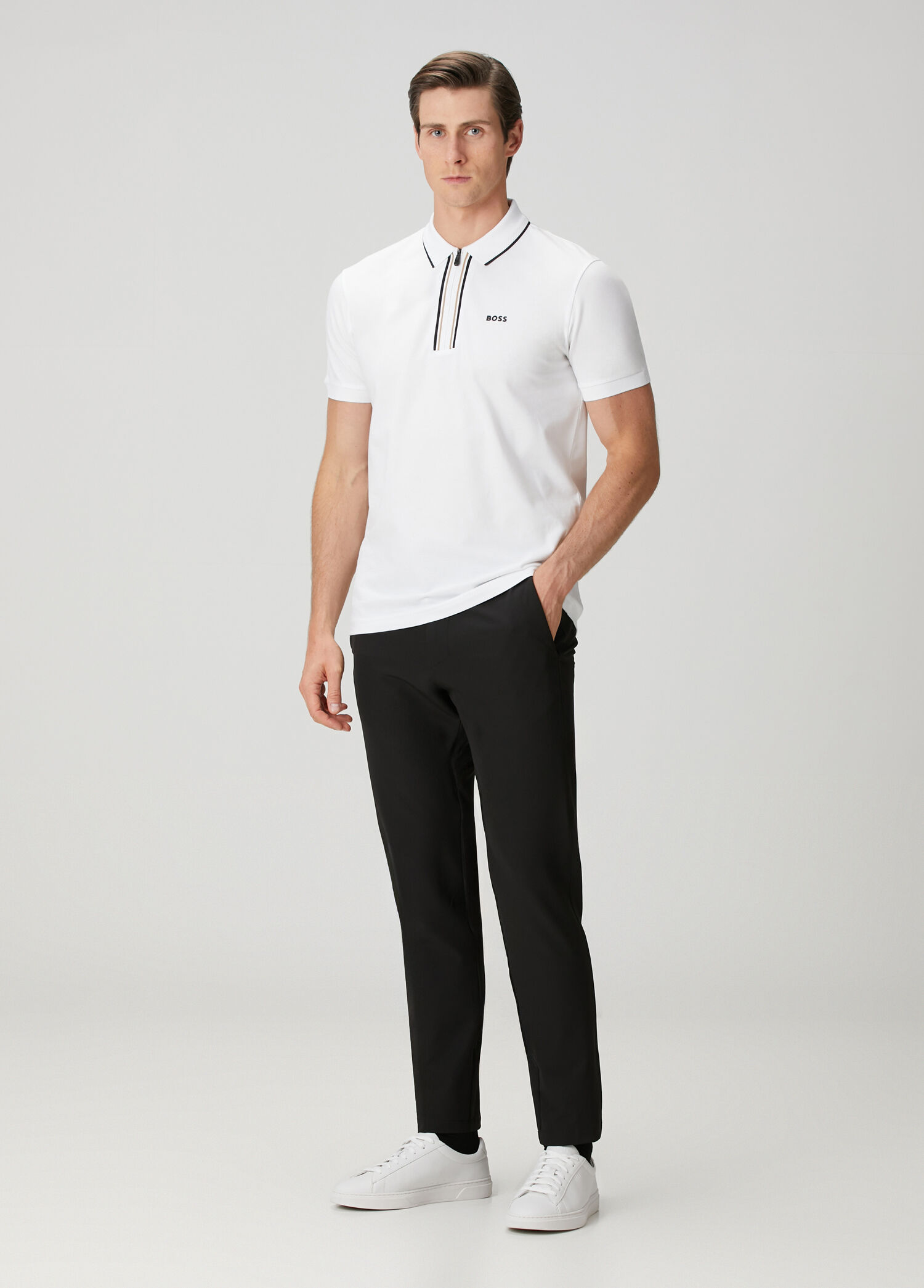 Commuter Slim Fit Siyah Beli Kordonlu Pantolon