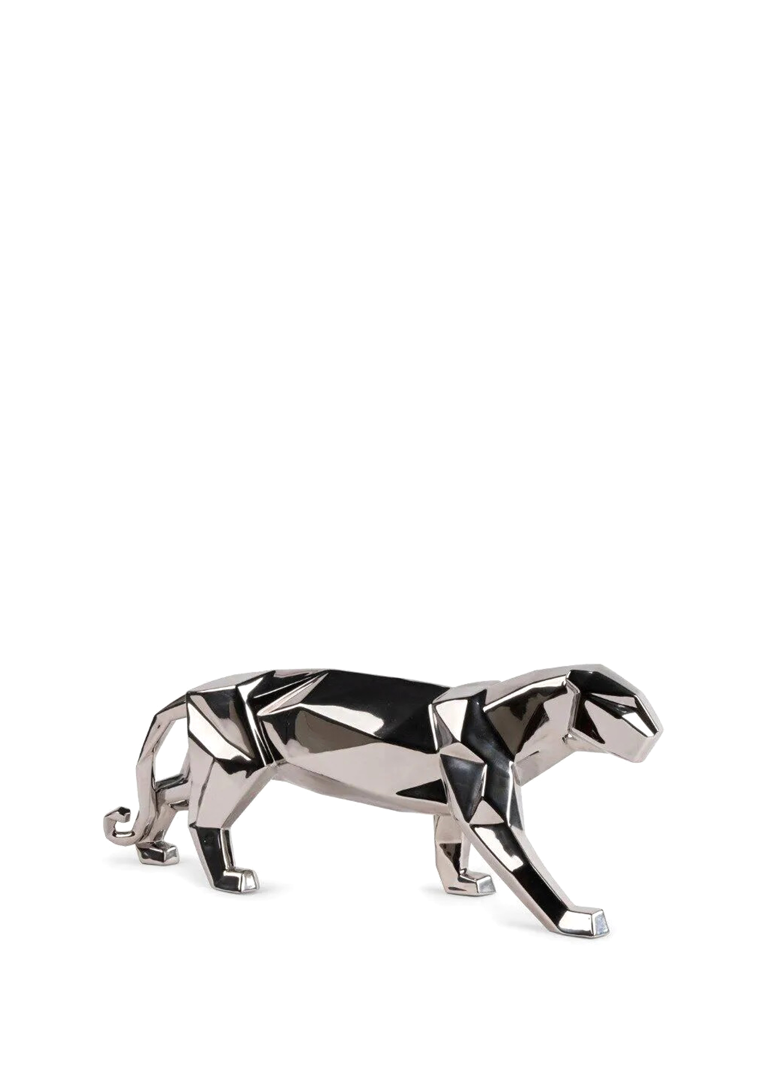 Panther Silver Porselen Heykel