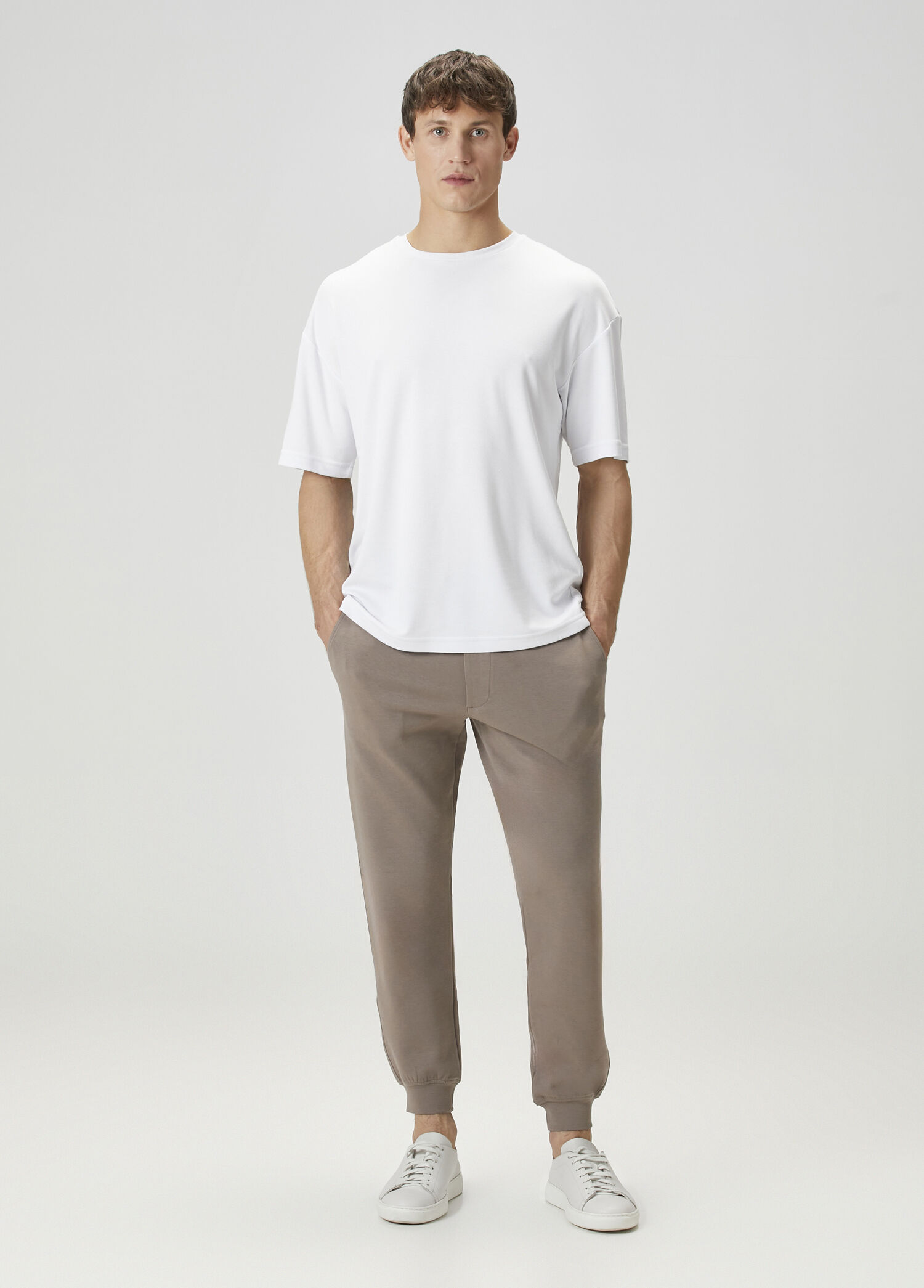 Light Brown Waist Corded Jogger Pants