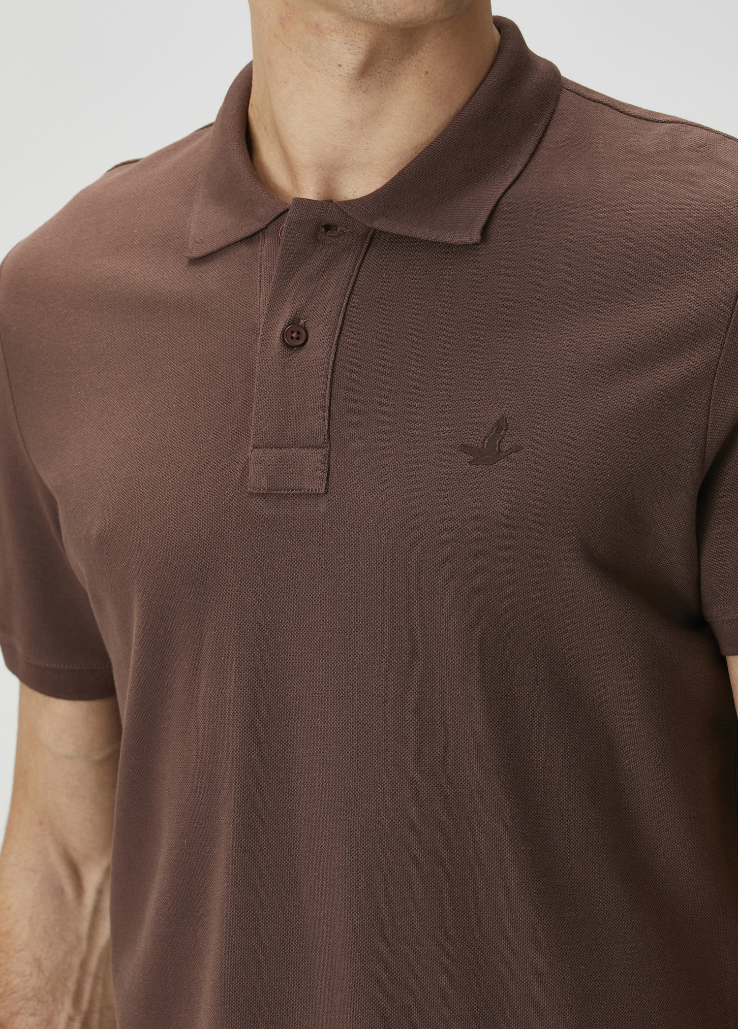 Koyu Kahverengi Polo Yaka T-shirt_4