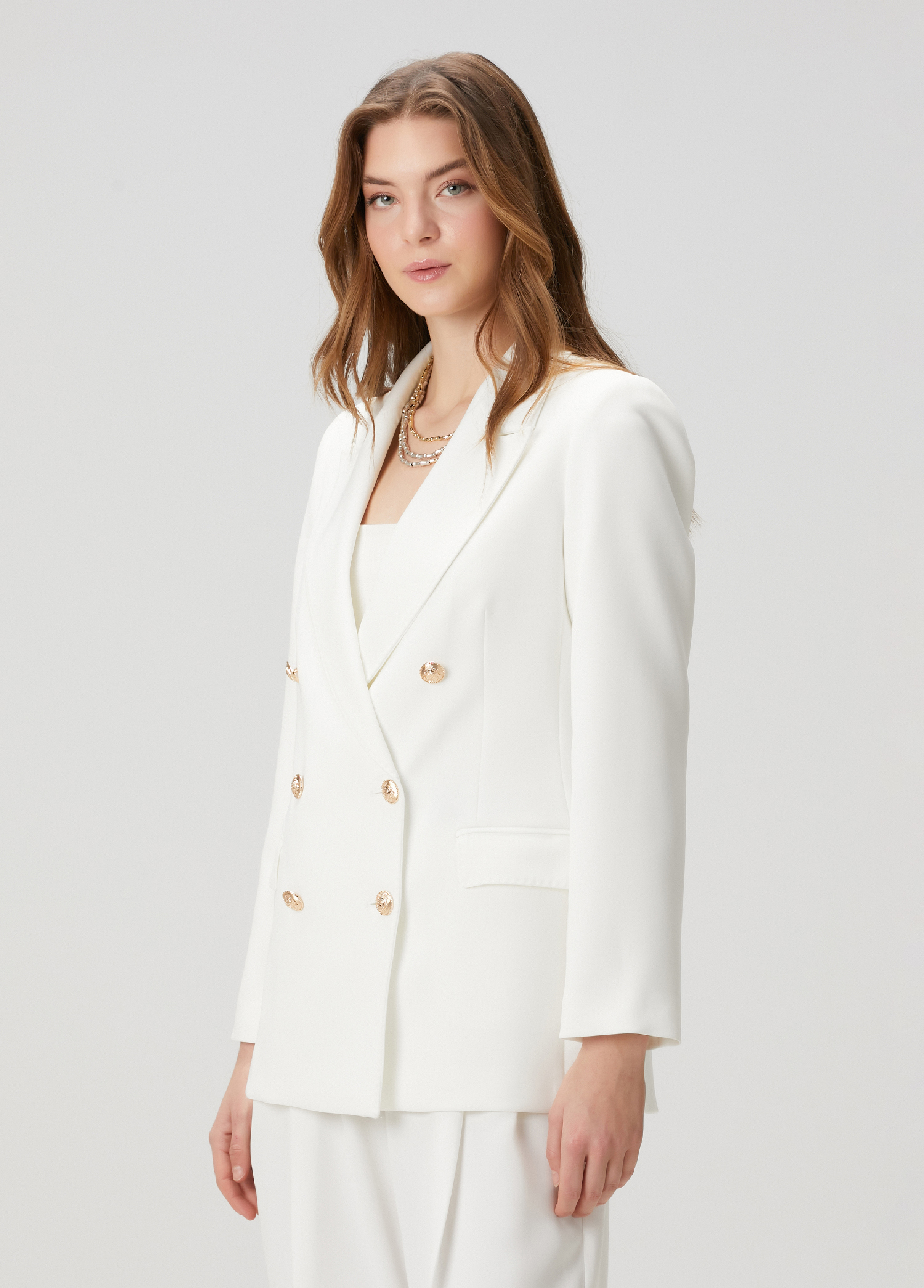 Beyaz Kruvaze Blazer_5