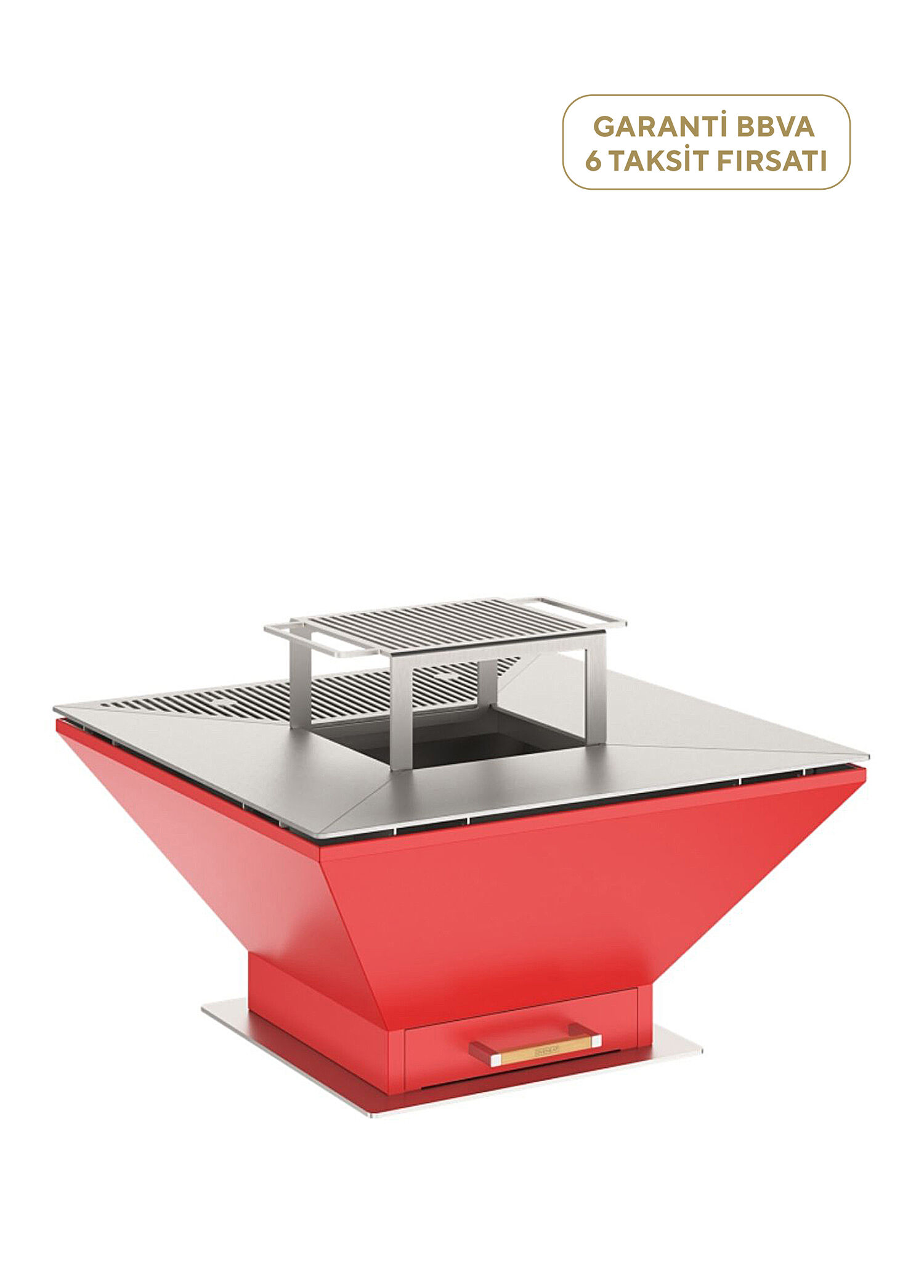 Plancha® Kırmızı Odun Ateşli Barbekü