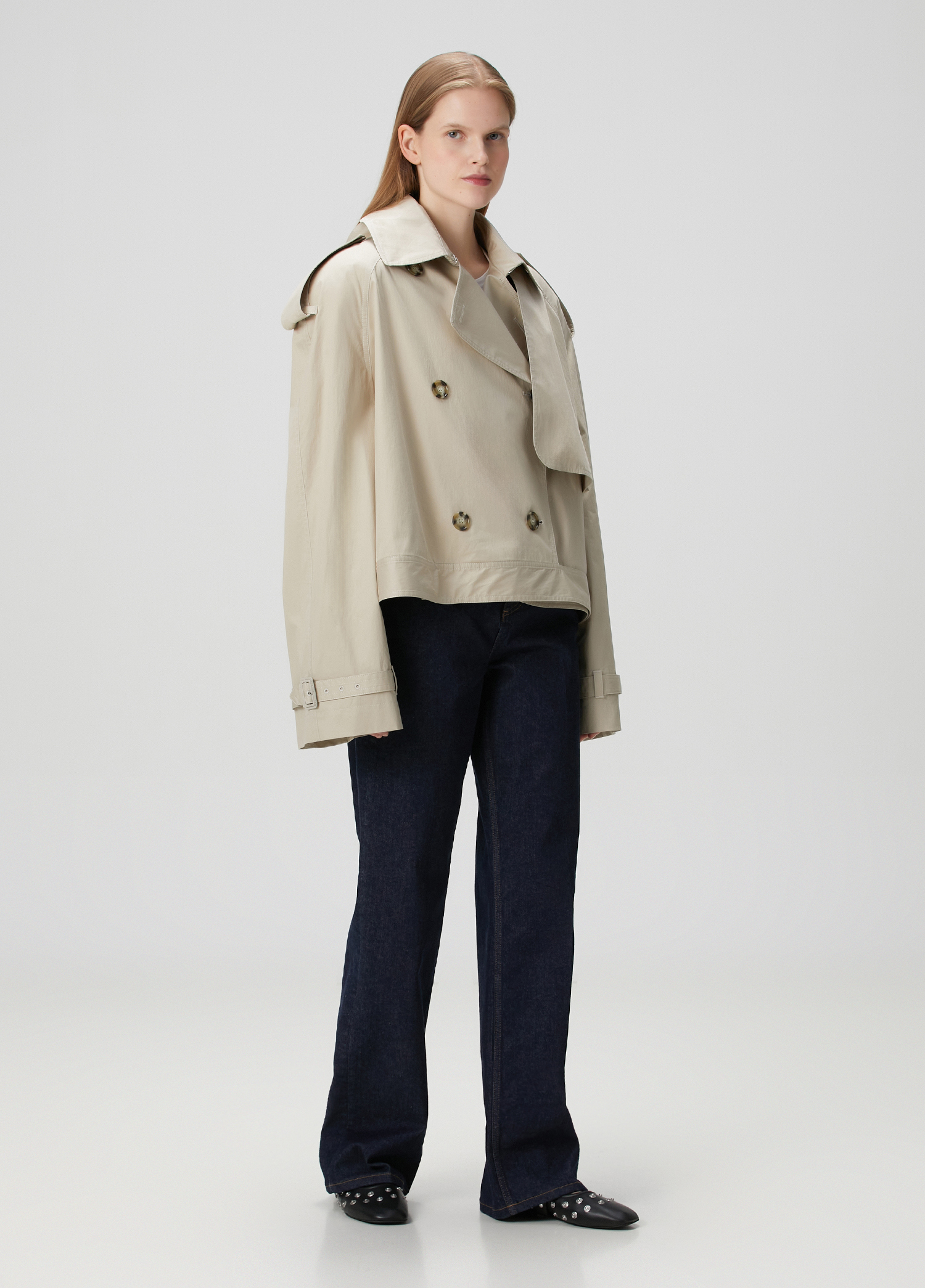 トレンチコート Stella McCartney SHORT TRENCH COAT WITH BELT Stella McCartney Short Trench Coat With Belt | italist