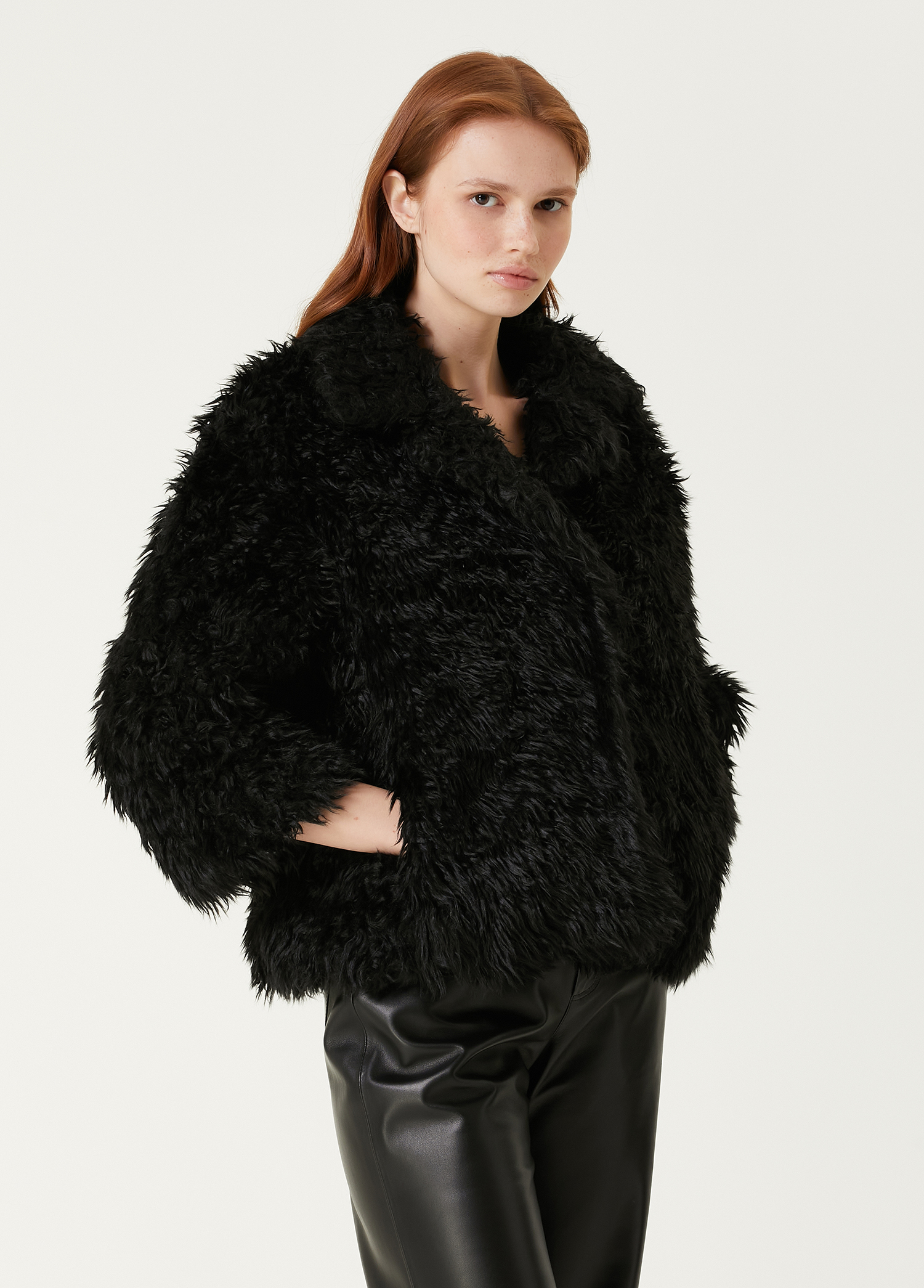 Marc Jacobs Black Faux Fur Jacket