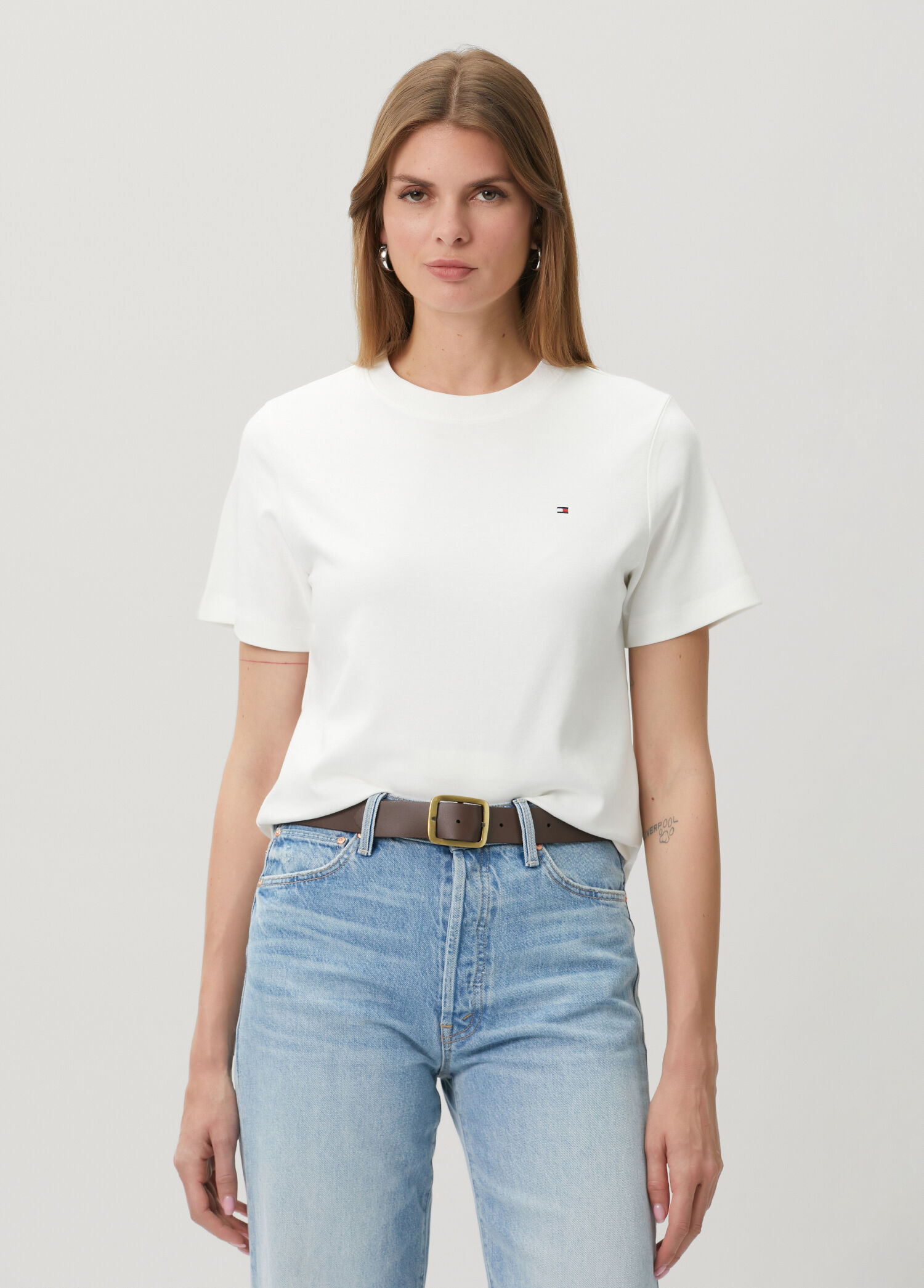 Interlock Boxy Beyaz T-shirt